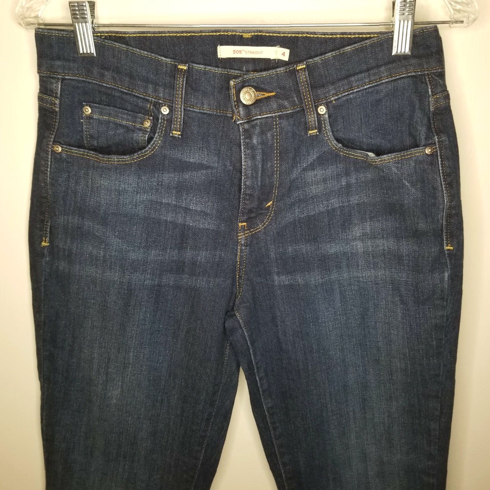 Levi's LEVI'S 505 Straight Jeans Womens Size 4 Blue Regular Size 27" / US 4 / IT 40 - 2 Thumbnail