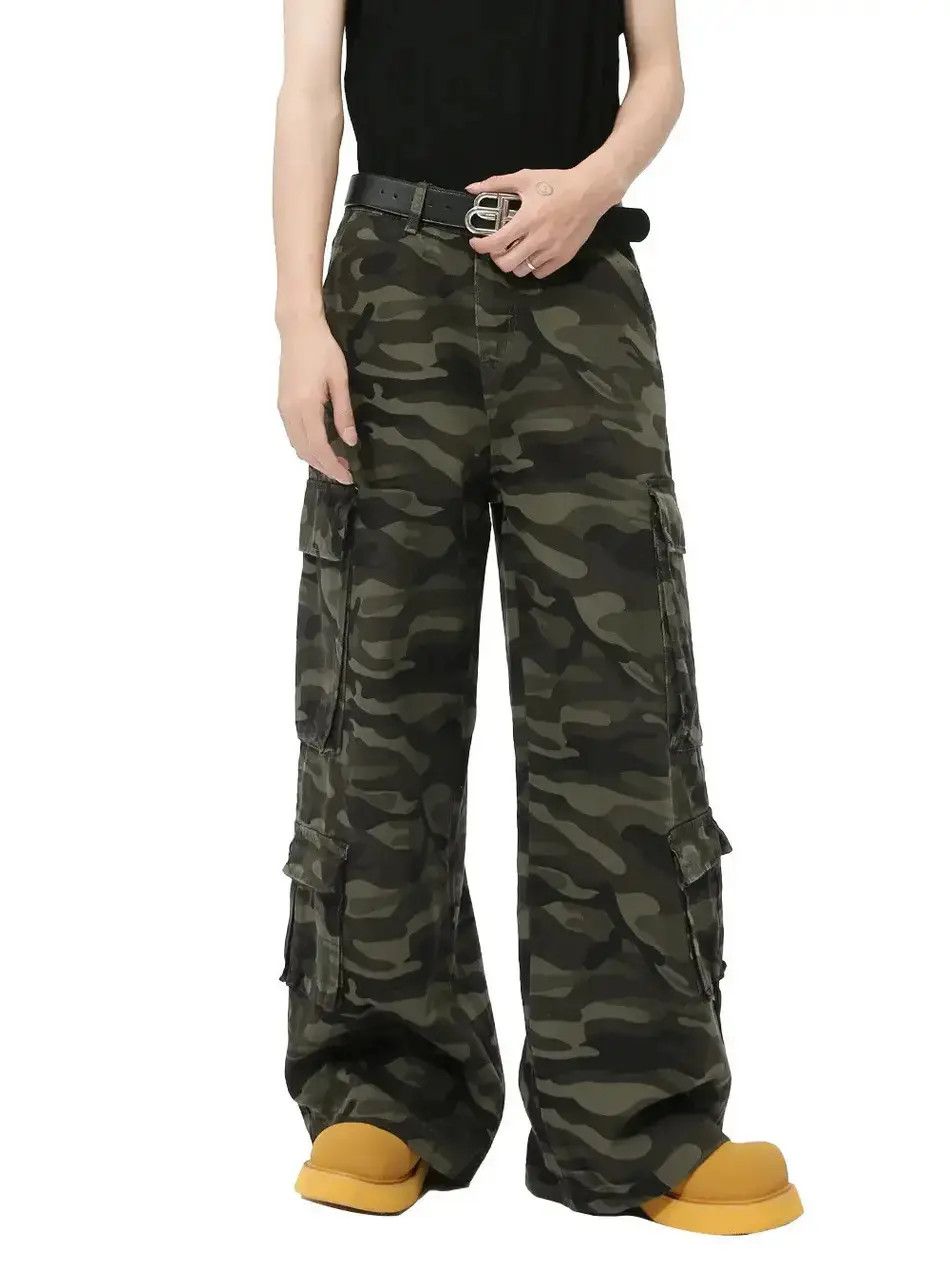 Japanese Brand Retro camouflage straight pocket jeans Size US 32 / EU 48 - 1 Thumbnail
