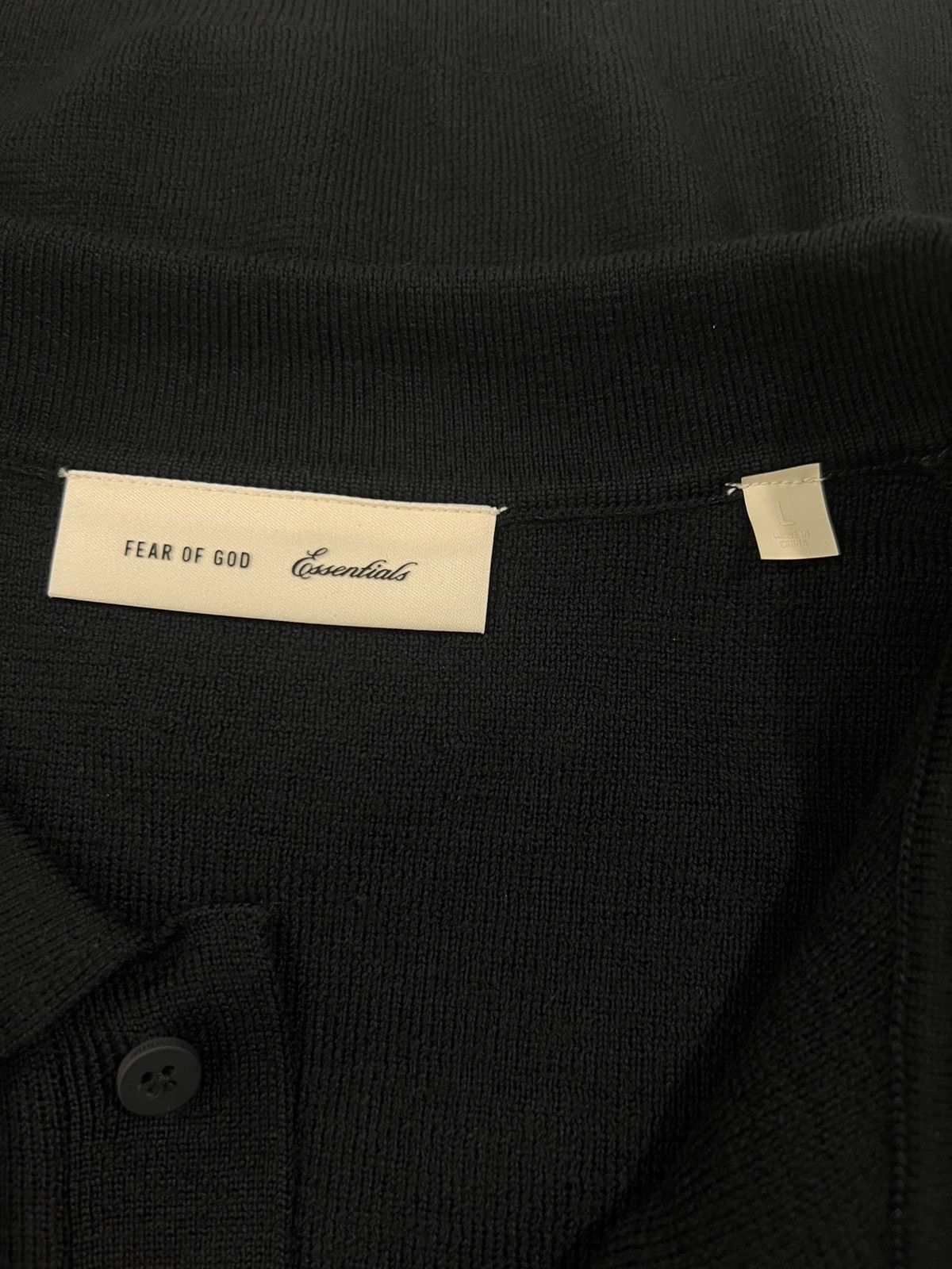 Fear of God Fear of God Essentials vintage black knit polo Size Large Size US L / EU 52-54 / 3 - 4 Thumbnail
