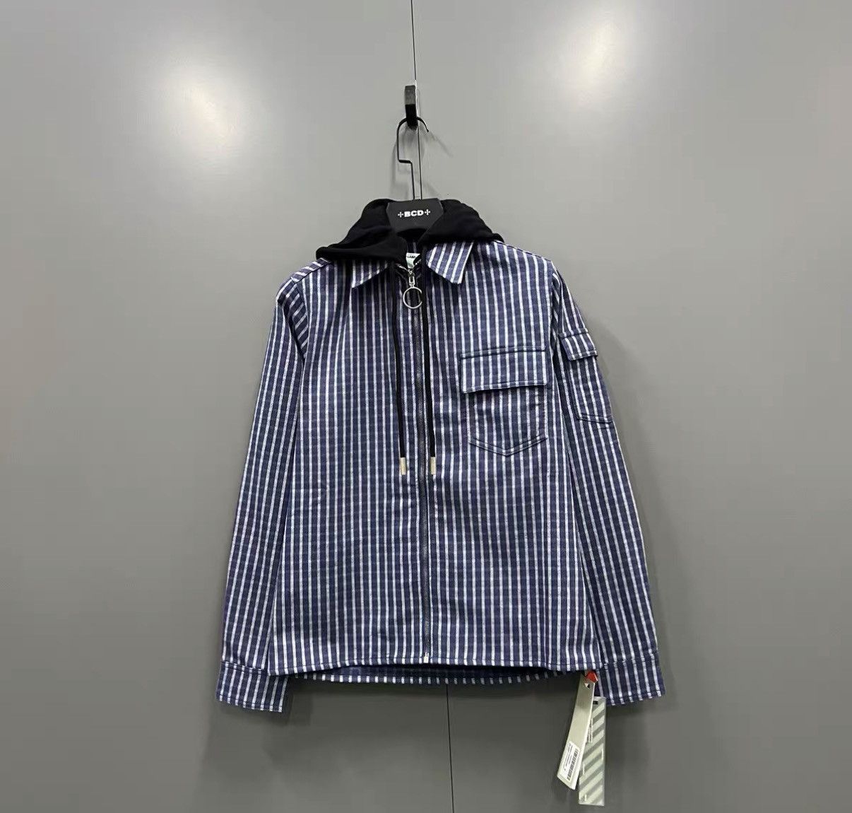 Off-White OFF-WHITE OW White & Blue Stripe Flame Skull Jacket J41 Size US XS / EU 42 / 0 - 1 Thumbnail