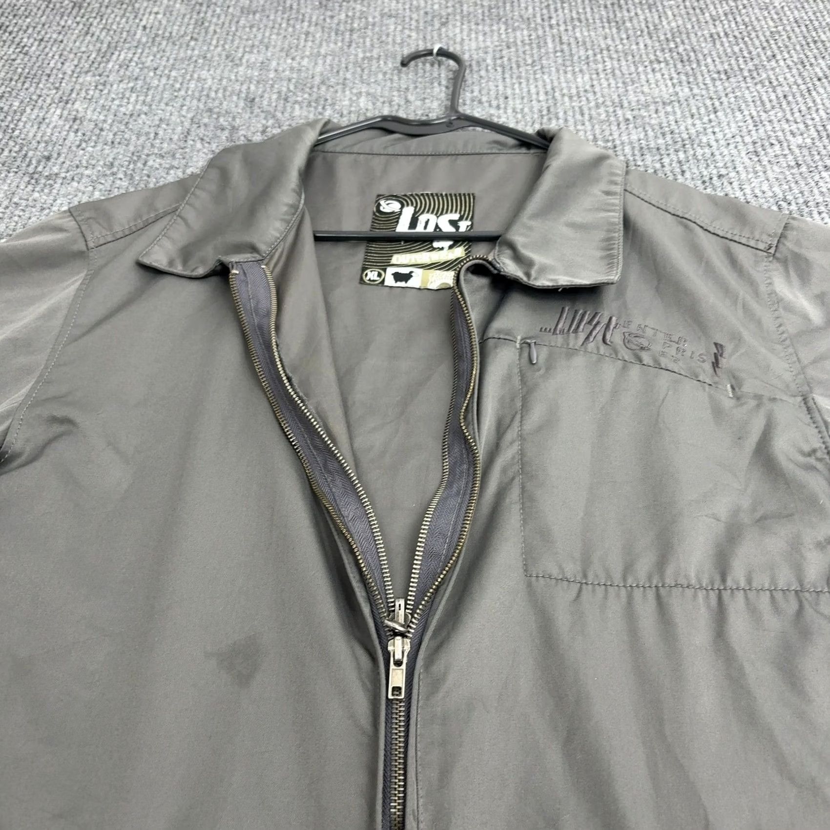 Logo 7 VINTAGE Lost Enterprises Jacket Mens XL Grey Full Zip Embroidered Logo Workwear Surf Size US XL / EU 56 / 4 - 5 Thumbnail