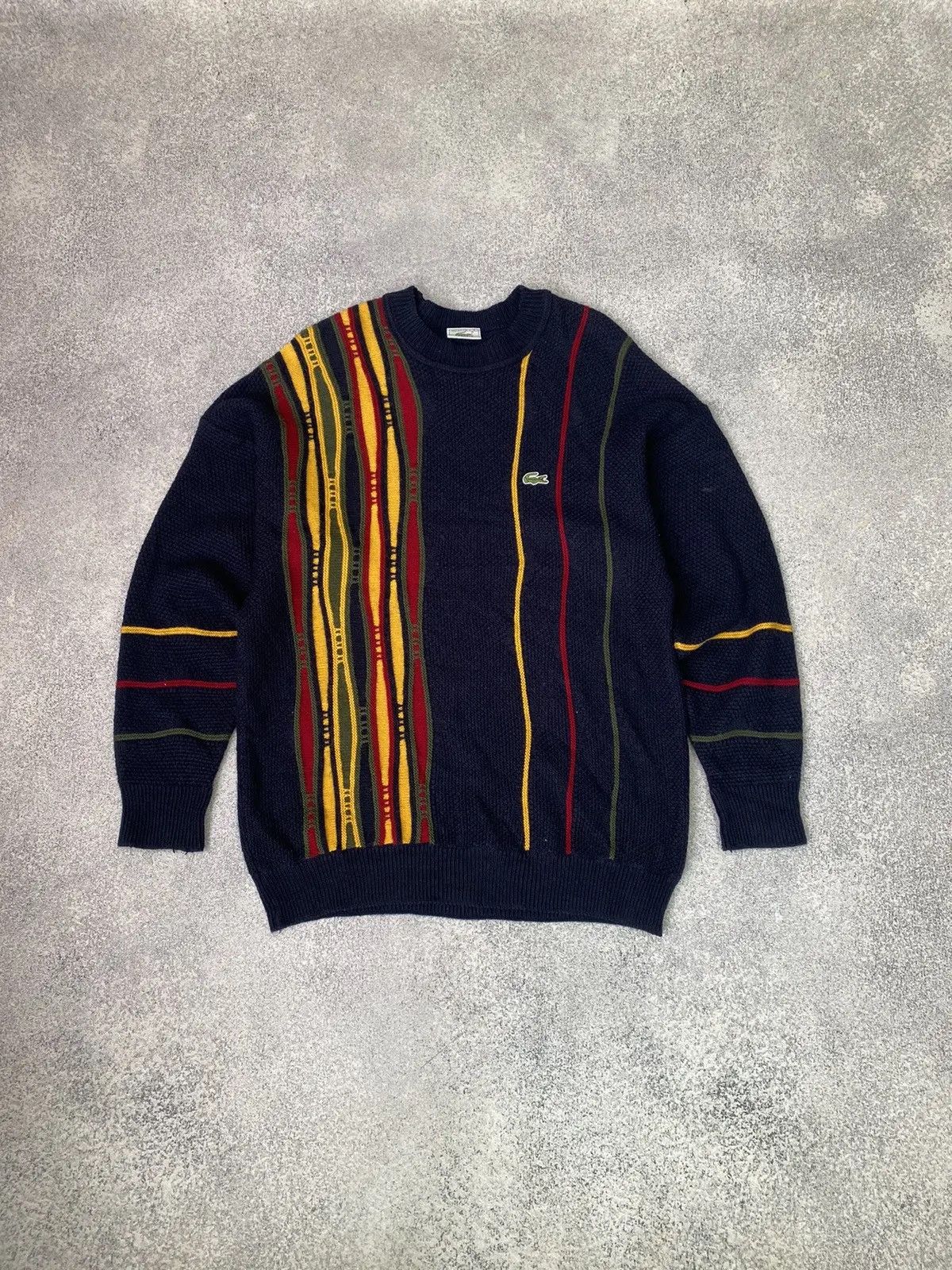 Lacoste × Vintage Vintage Lacoste Coogi Style Sweater Size US L / EU 52-54 / 3 - 2 Thumbnail
