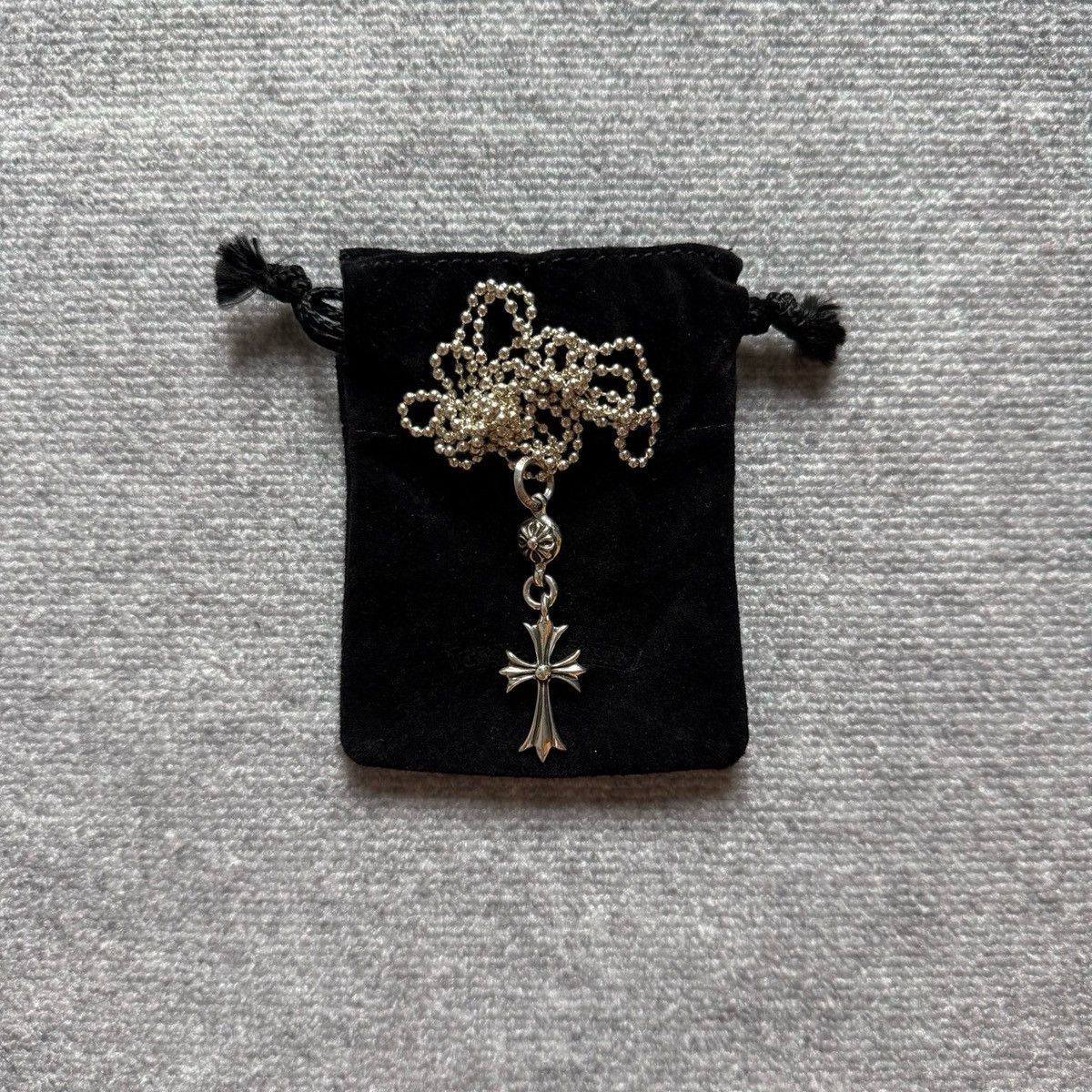 Chrome Hearts Ball Chain Cross Necklace