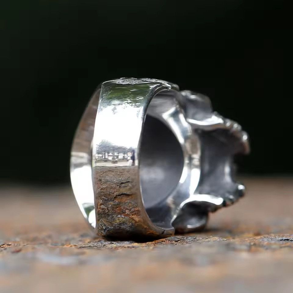 Jewelry CRAFTED SKULL & ROSE ( Size 7-13 Available ) Size ONE SIZE - 6 Thumbnail
