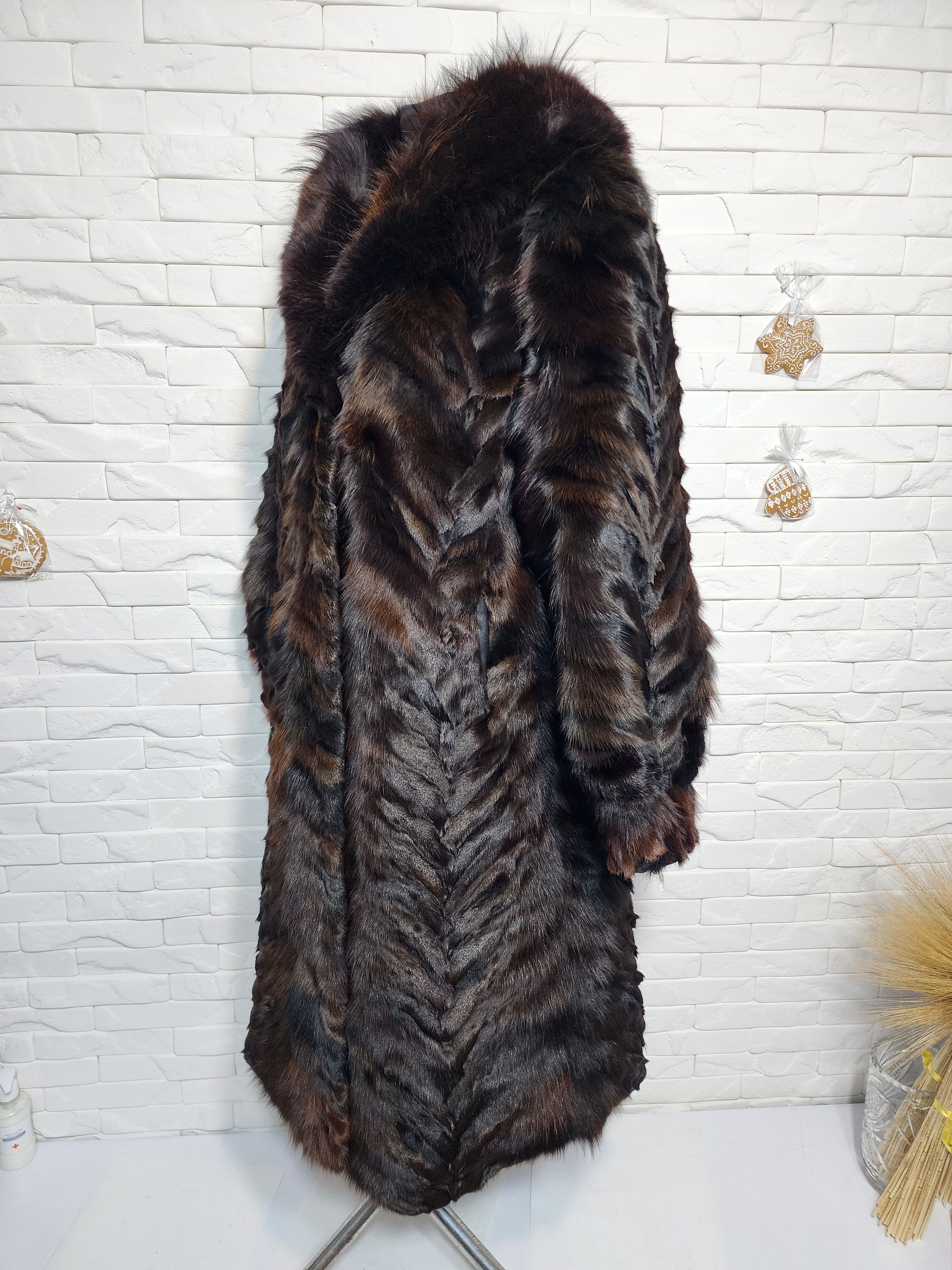 Furla Brown Genuine Fur Coat: Women's Winter Warm Coat Size XL / US 12-14 / IT 48-50 - 3 Thumbnail