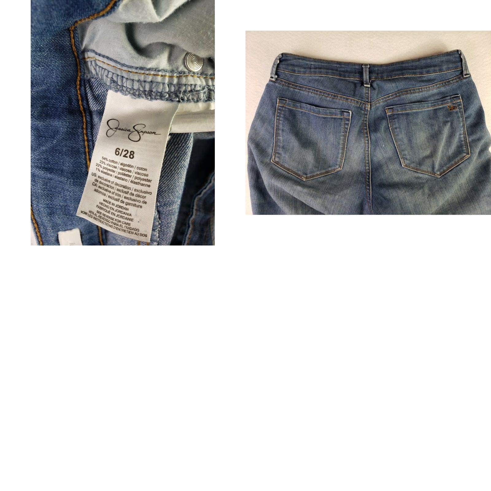 Jessica Simpson VINTAGE? Not specified. Jessica Simpson Jeans Rolled Crop Skinny Denim Blue Womens Sz 6/28 28x25 Size 28" / US 6 / IT 42 - 8 Thumbnail