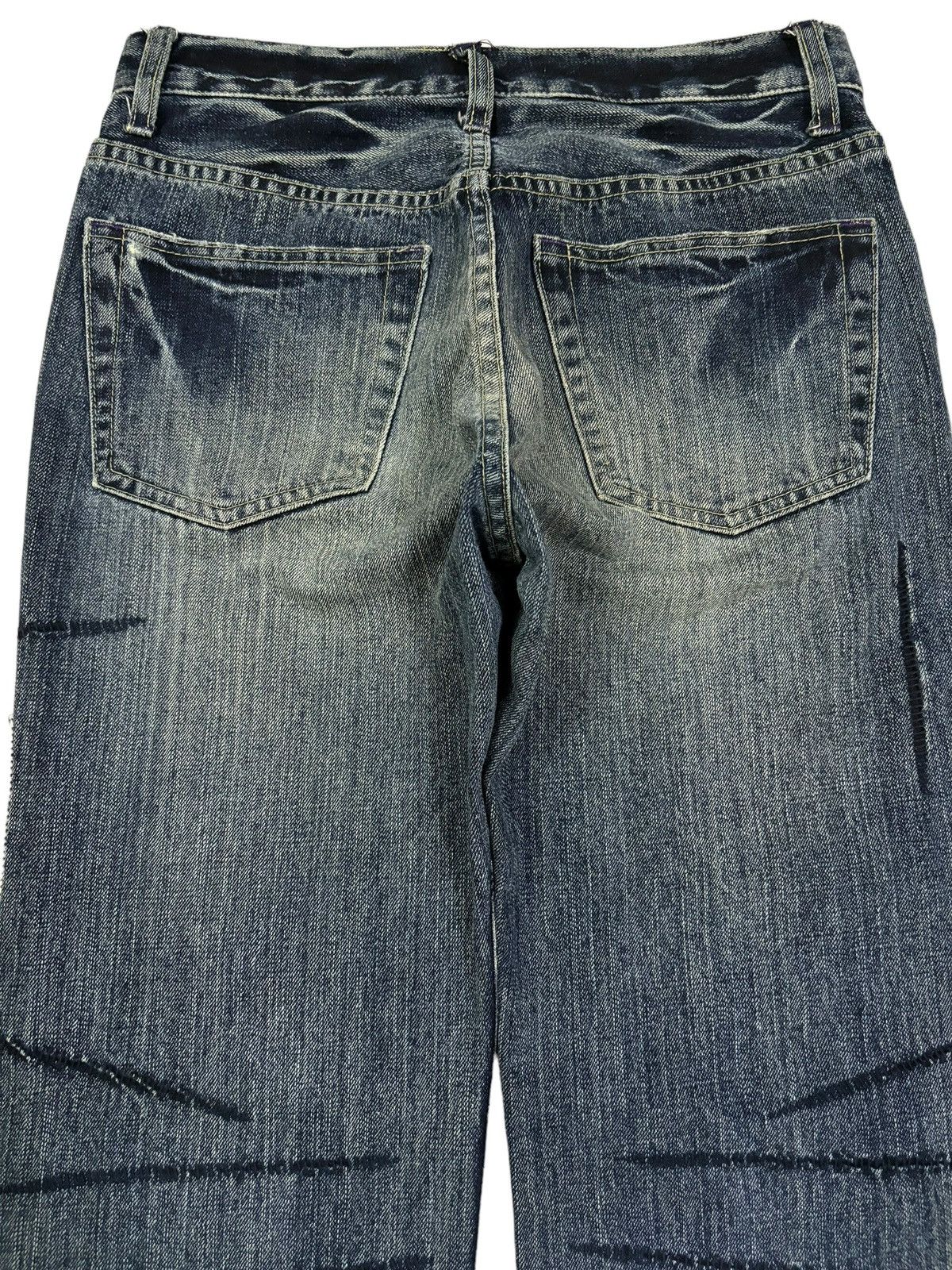 Number (N)ine Vintage Takeo Kikuchi Stitched Clawmark Loose Straight Jeans Size US 31 - 11 Thumbnail