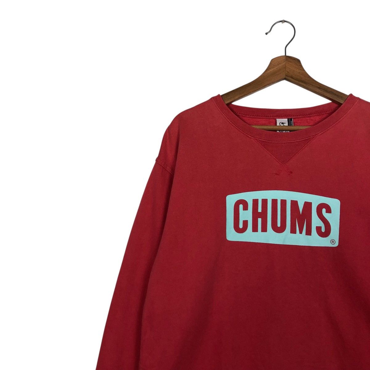 Japanese Brand CHUMS Bold Front Logo Red Crewneck Size US L / EU 52-54 / 3 - 8 Thumbnail