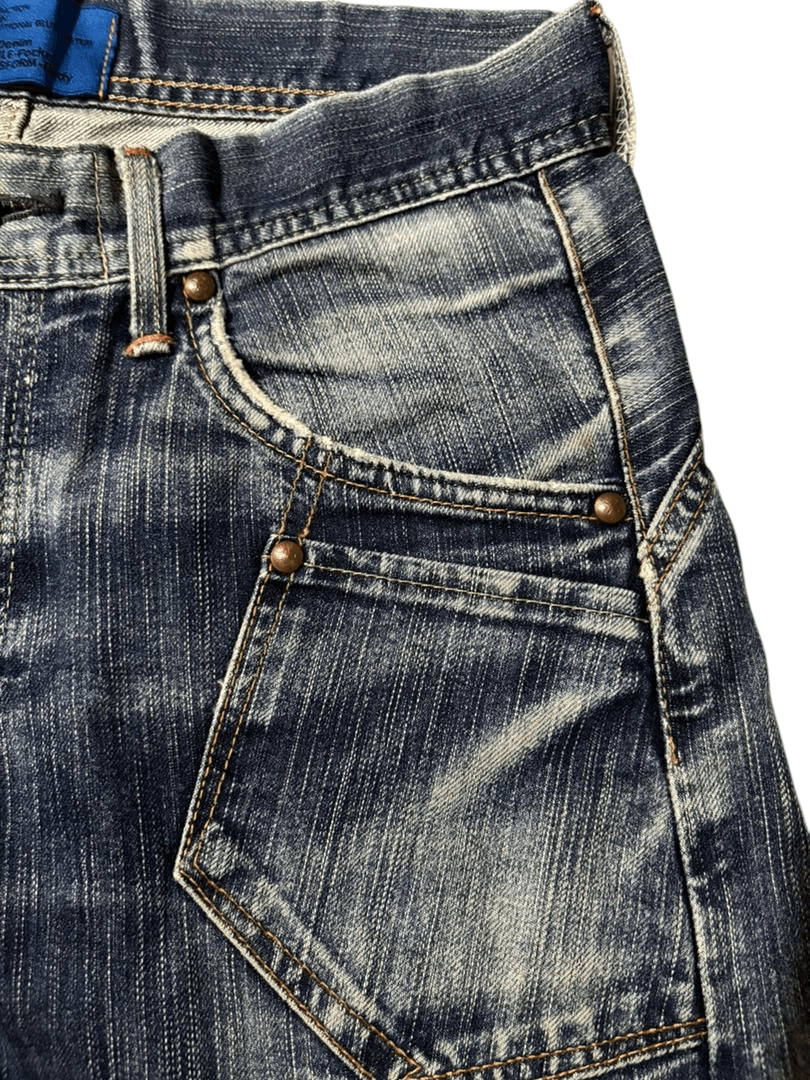 Edwin Vintage Edwin Evolution Blue Washed Whisker Jeans Size US 31 - 4 Thumbnail