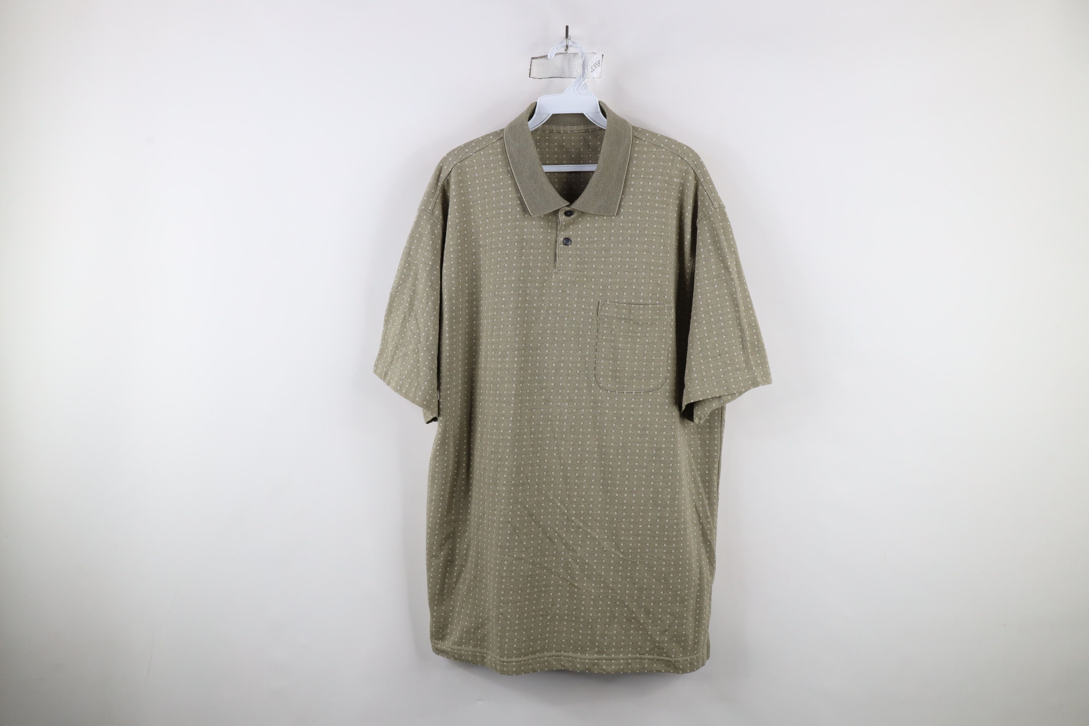 Vintage Vintage 90s Streetwear Geometric Collared Polo Shirt Green Size US XL / EU 56 / 4 - 1 Thumbnail