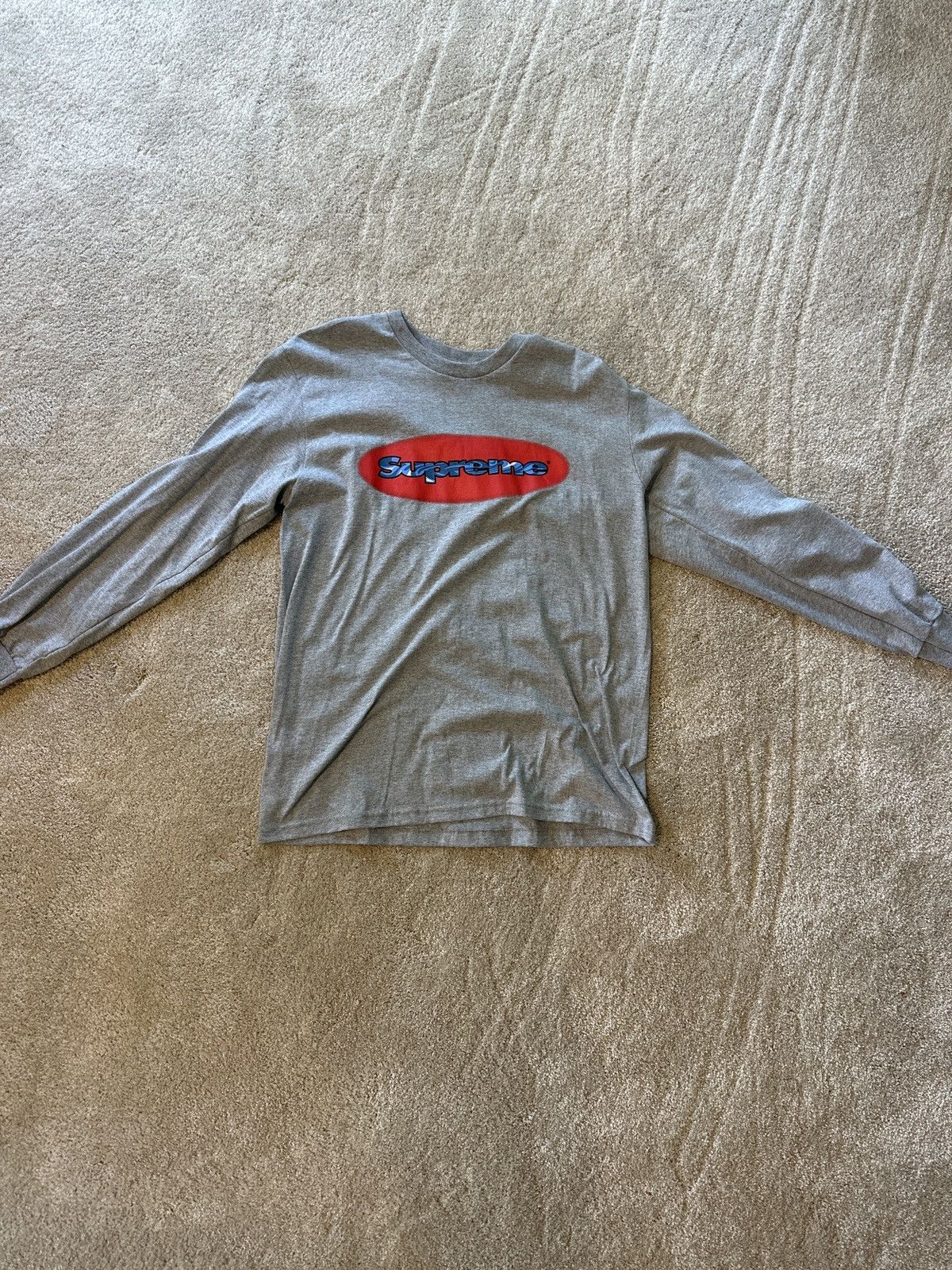 Supreme Supreme Ripple LS Heather Grey Tee Size US M / EU 48-50 / 2 - 1 Thumbnail