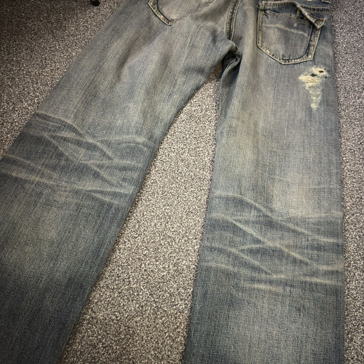 Japanese Brand Vintage Boot Cut Japanese Distressed Trim Studded Denim Size US 31 - 8 Thumbnail