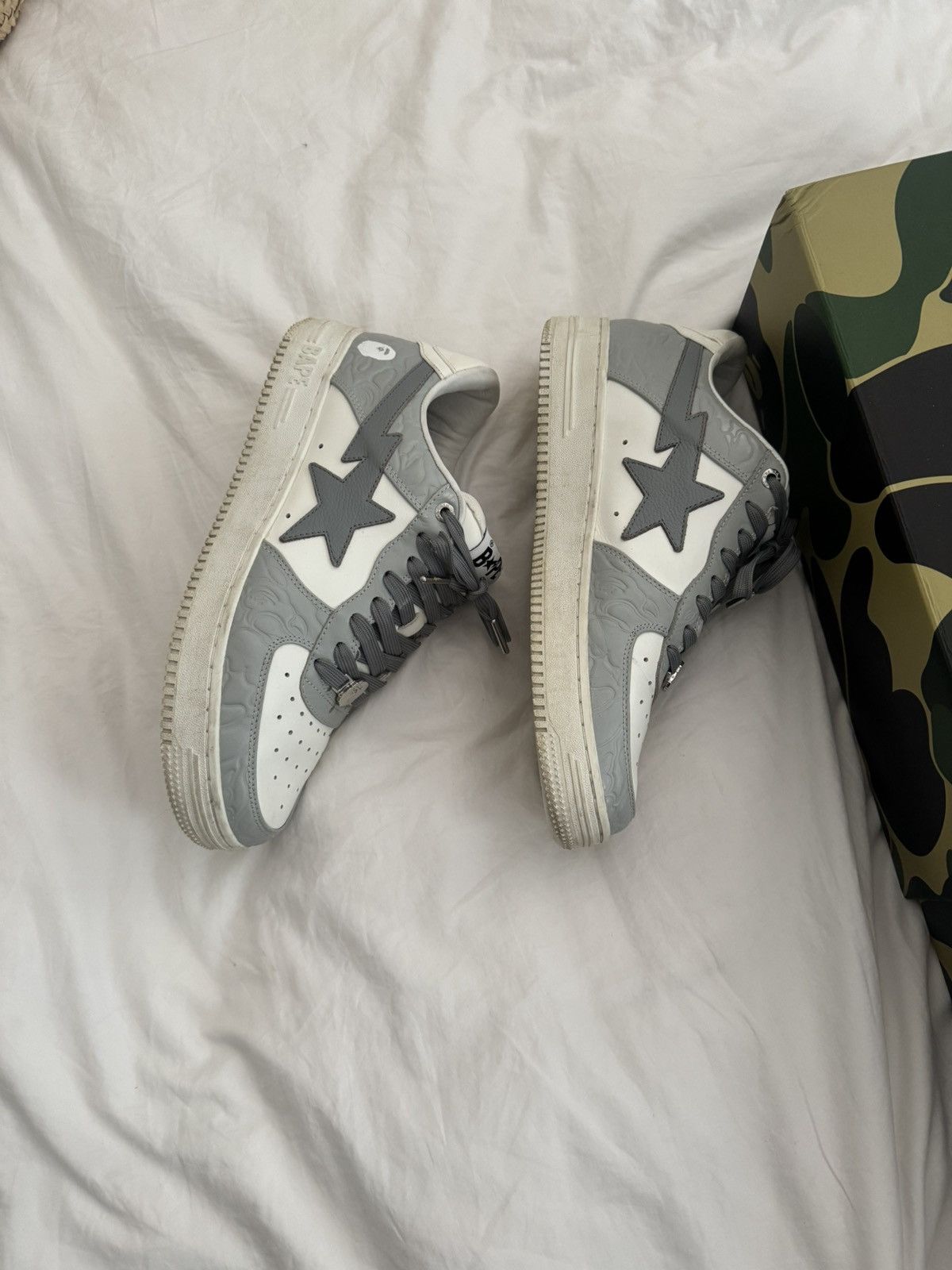 Bape A Bathing Ape Bapesta #4 M1 grey/white mens size 11 Size US 11 / EU 44 - 2 Thumbnail