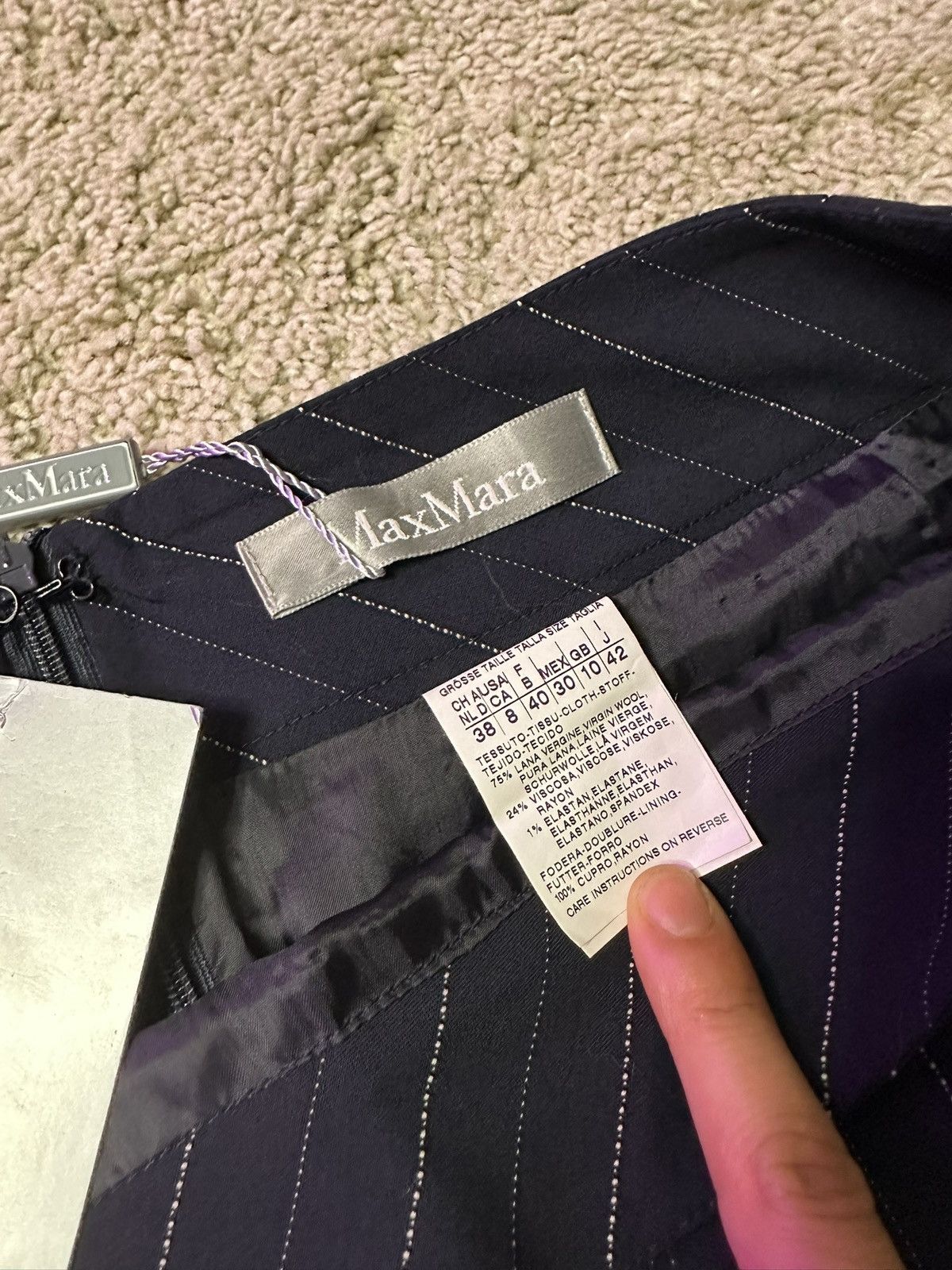 Max Mara Max Mara tailleur pinstripe skirt midnight blue tg.42 IT Size 28" / US 6 / IT 42 - 11 Thumbnail