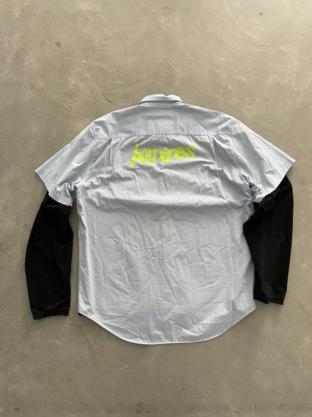 image of Vetements Double Layer Happiness Shirt in Black, Men's (Size Medium)