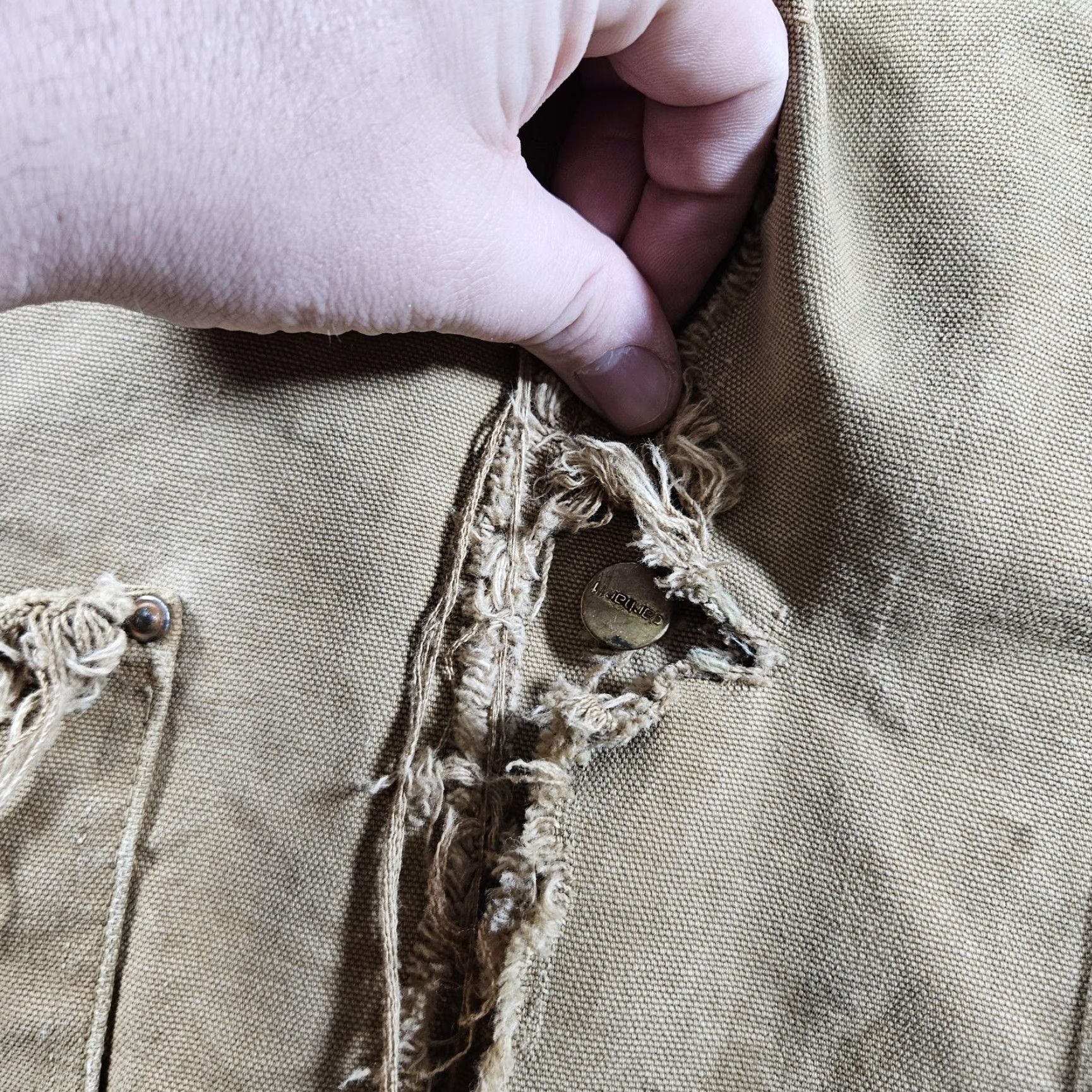 VINTAGE Carhartt Jacket Coat 42L Brown Duck Chore Insulated Lined 80s Workwear Mens Jacket