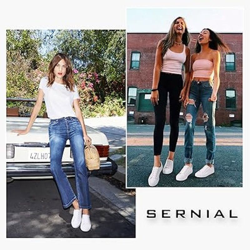 Other Sernial Women's Size 8 White Faux Leather Lace-Up Sneakers Size US 8 / IT 38 - 5 Thumbnail