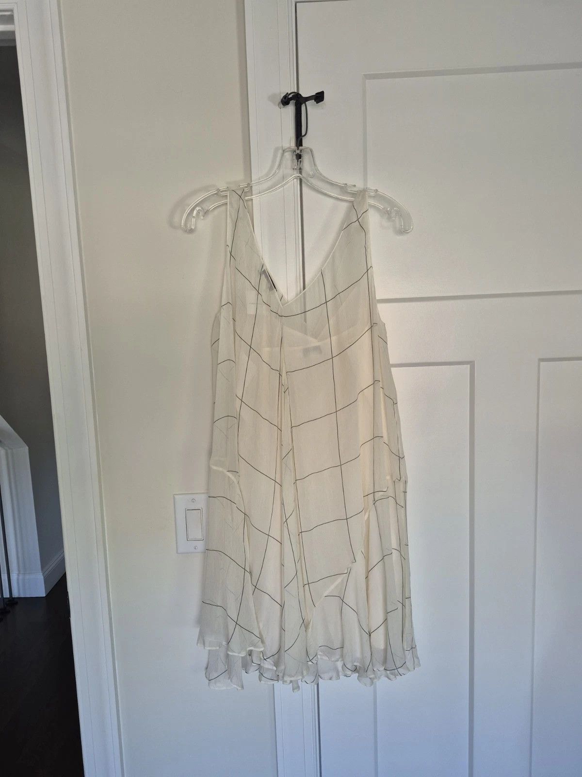 Club Monaco Dress Windowpane A Line Chiffon Slvless Pleated Party Summer Size S / US 4 / IT 40 - 4 Thumbnail