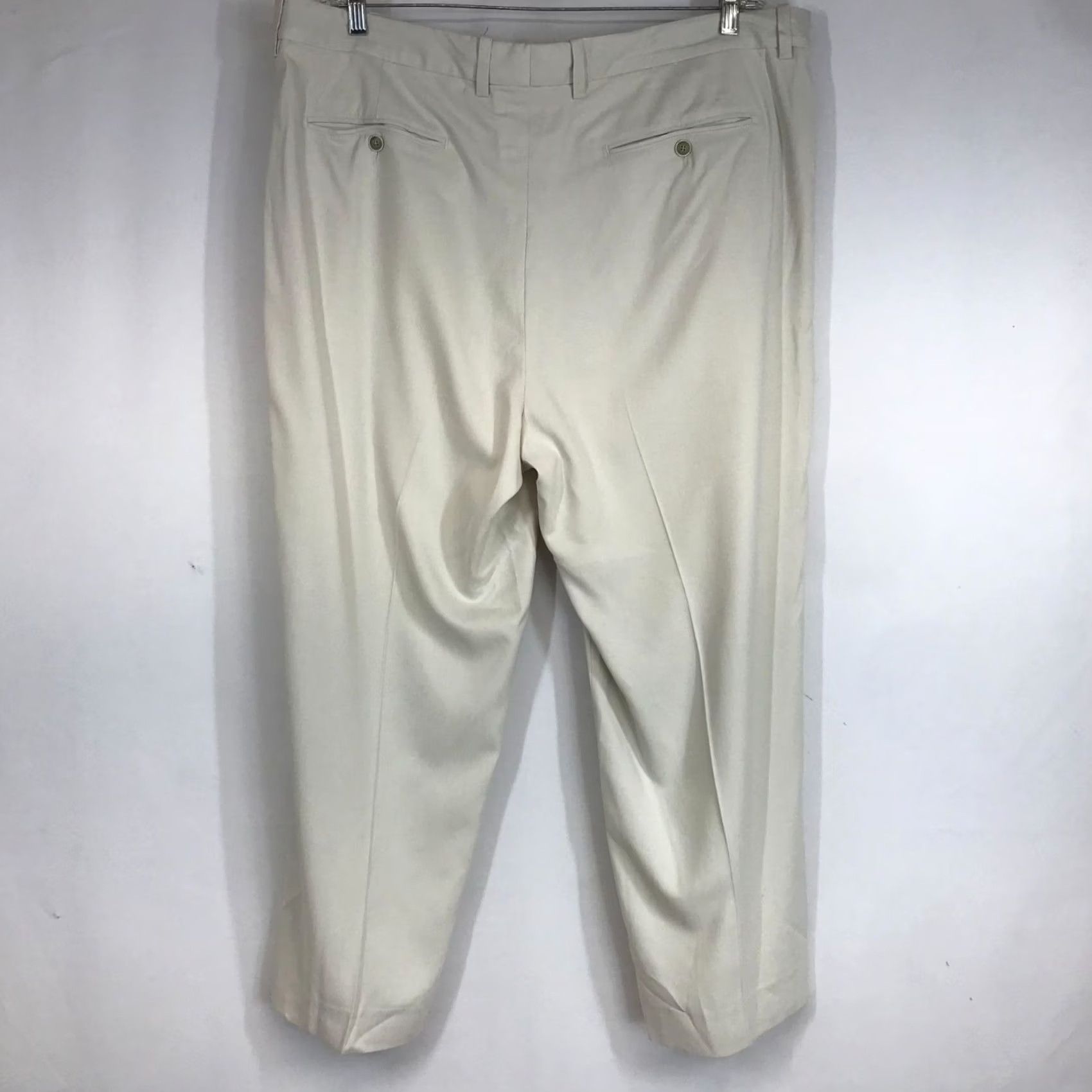 Tommy Bahama TOMMY BAHAMA Pants MEN Dress Pants Silk Beige 40x32 Regular Inseam 32 PLEATED Slacks Size US 40 / EU 56 - 4 Thumbnail