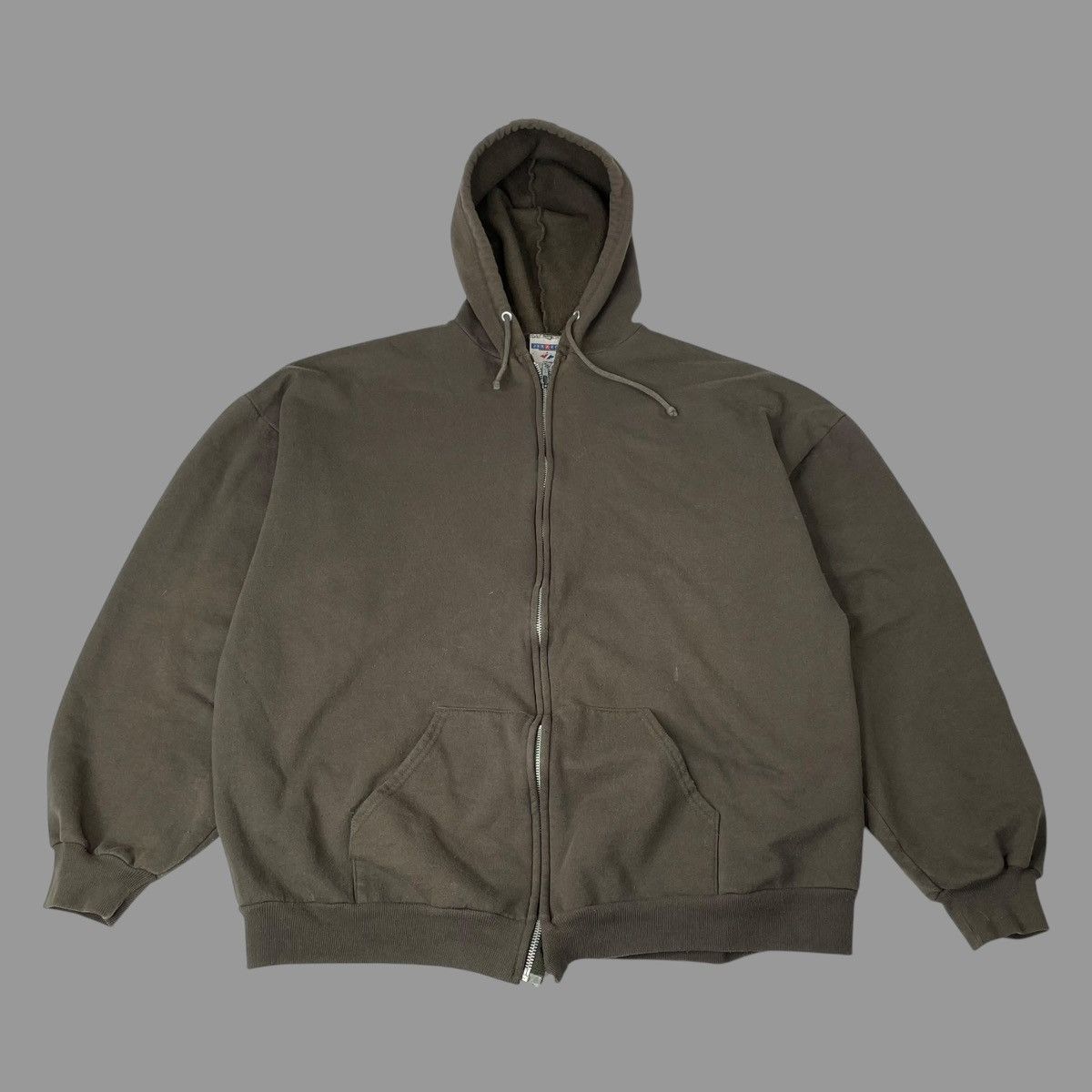 Vintage Vintage 90s blank zip up hoodie Size US XL / EU 56 / 4 - 1 Thumbnail