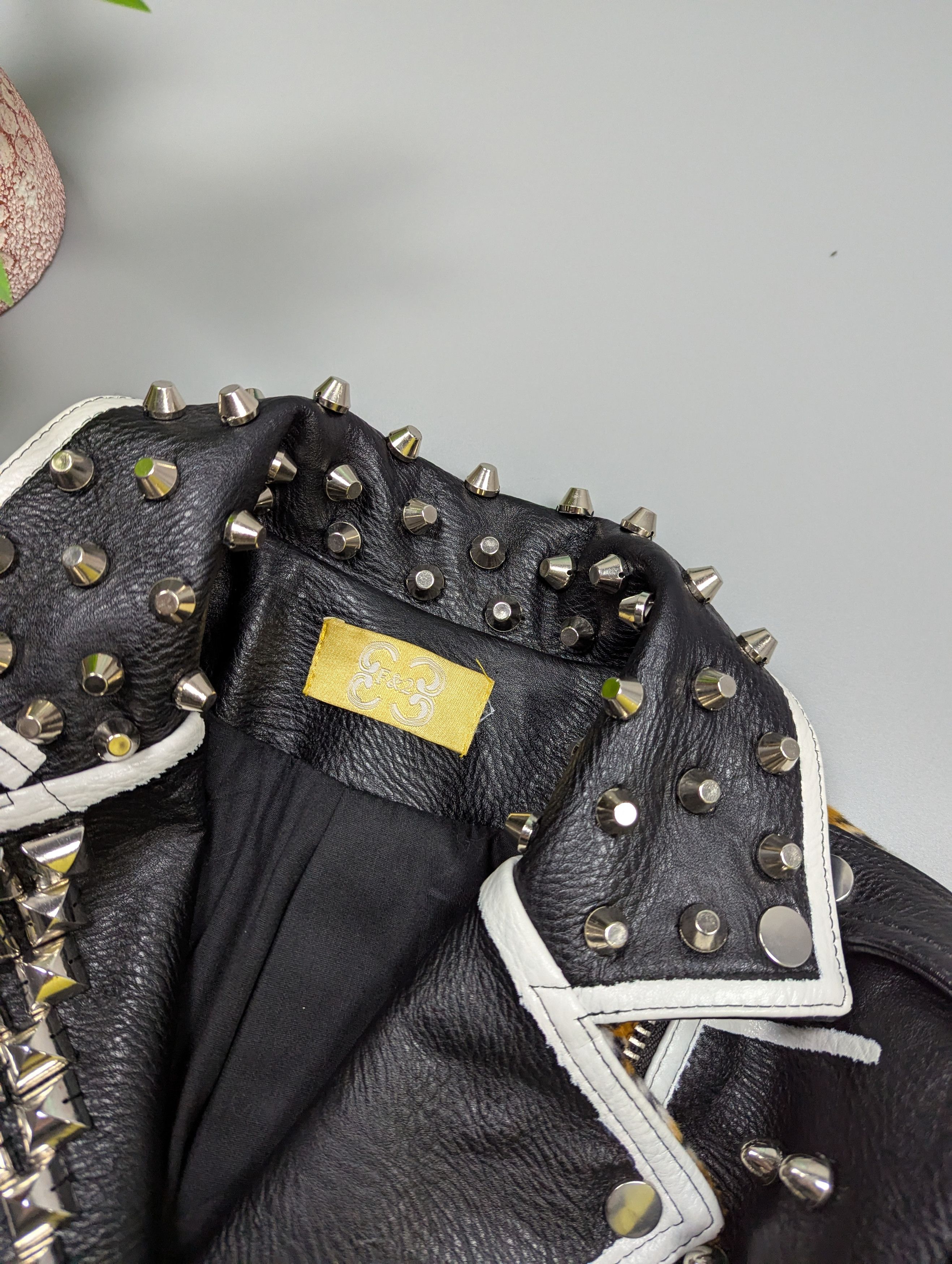 Hysteric Glamour Y2K Punk Rock Studded Graffiti Jacket Biker Leather Style Size M / US 6-8 / IT 42-44 - 10 Thumbnail