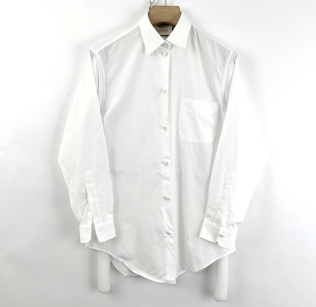 Gucci Gucci/Pocket Double G Embroidered Long Sleeve Shirt K12 Size XS / US 0-2 / IT 36-38 - 1 Thumbnail