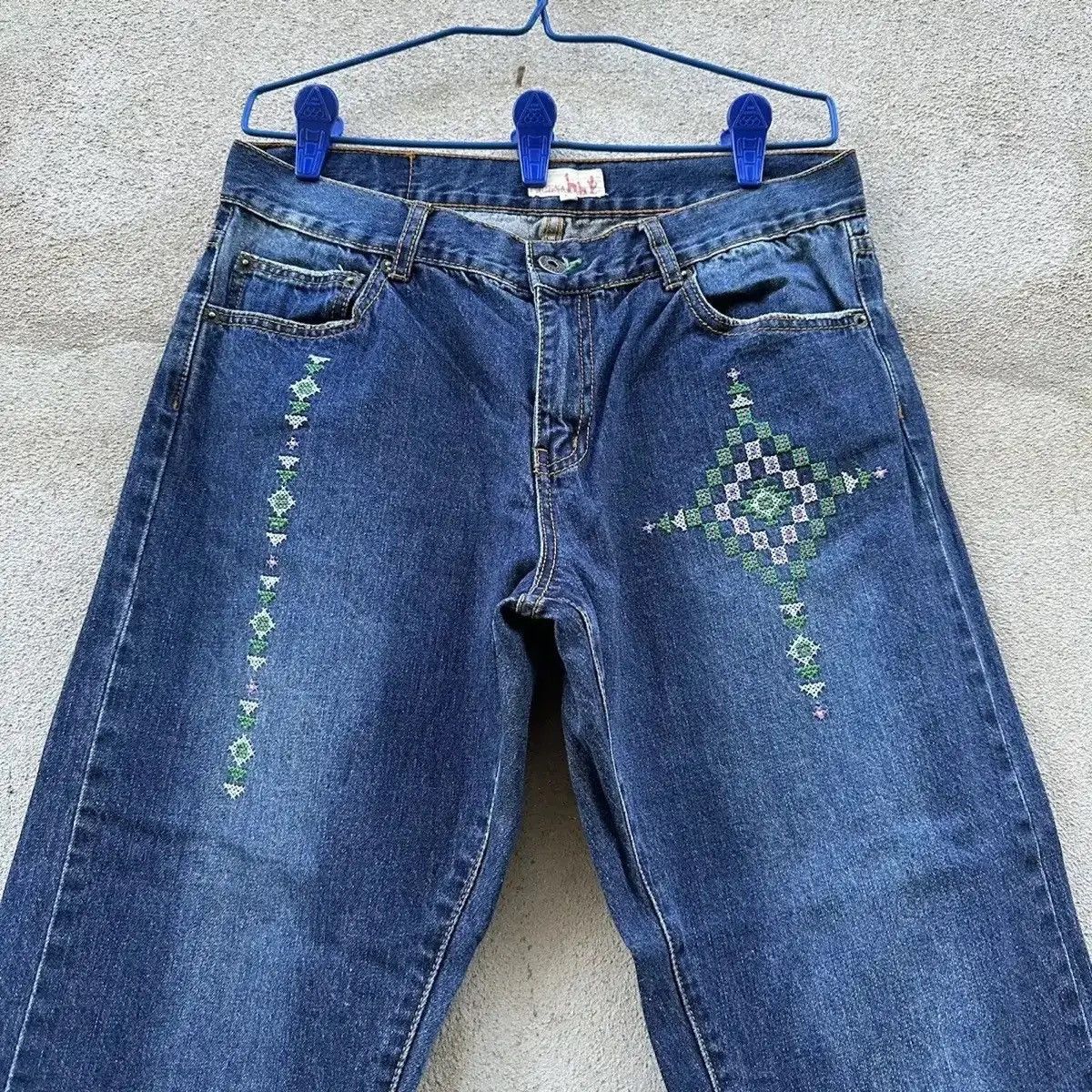 Art Comes First LIMITED DESIGN‼️TITICACA JEAN NAVAJO EMBROIDERY VINTAGE PANT Size US 32 / EU 48 - 3 Thumbnail