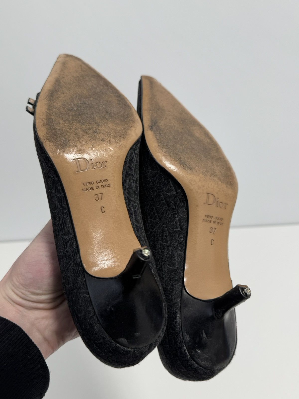 Dior Vintage Authentic Dior Diorissimo Black Jaquard Monogram Size US 7 / IT 37 - 9 Thumbnail