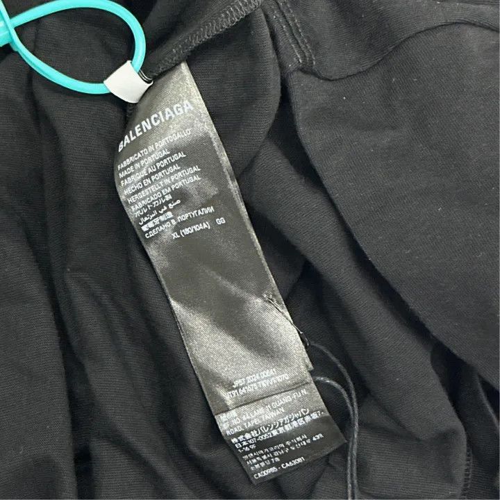 Balenciaga Balenciaga Black Embroidered Short Sleeve T-Shirt 0079-2507 Size US XL / EU 56 / 4 - 5 Thumbnail