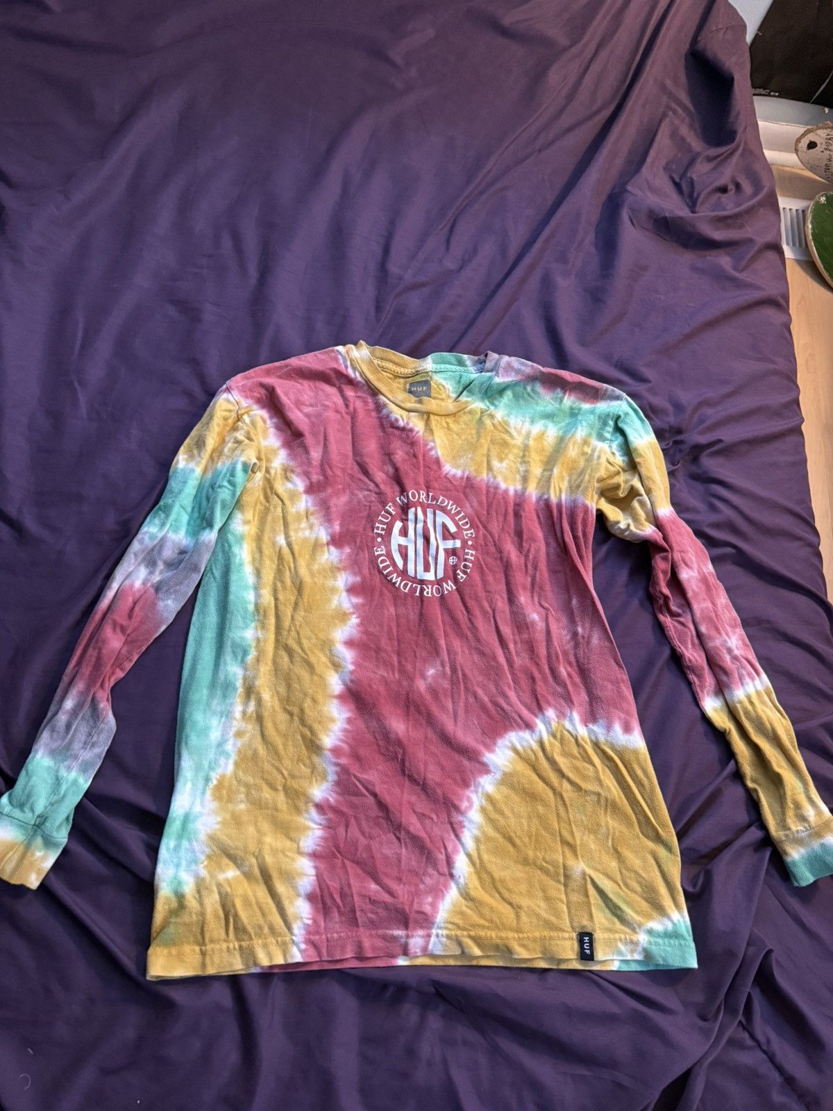 Huf Huf worldwide rasta longsleeve mens Medium Size US M / EU 48-50 / 2 - 1 Thumbnail