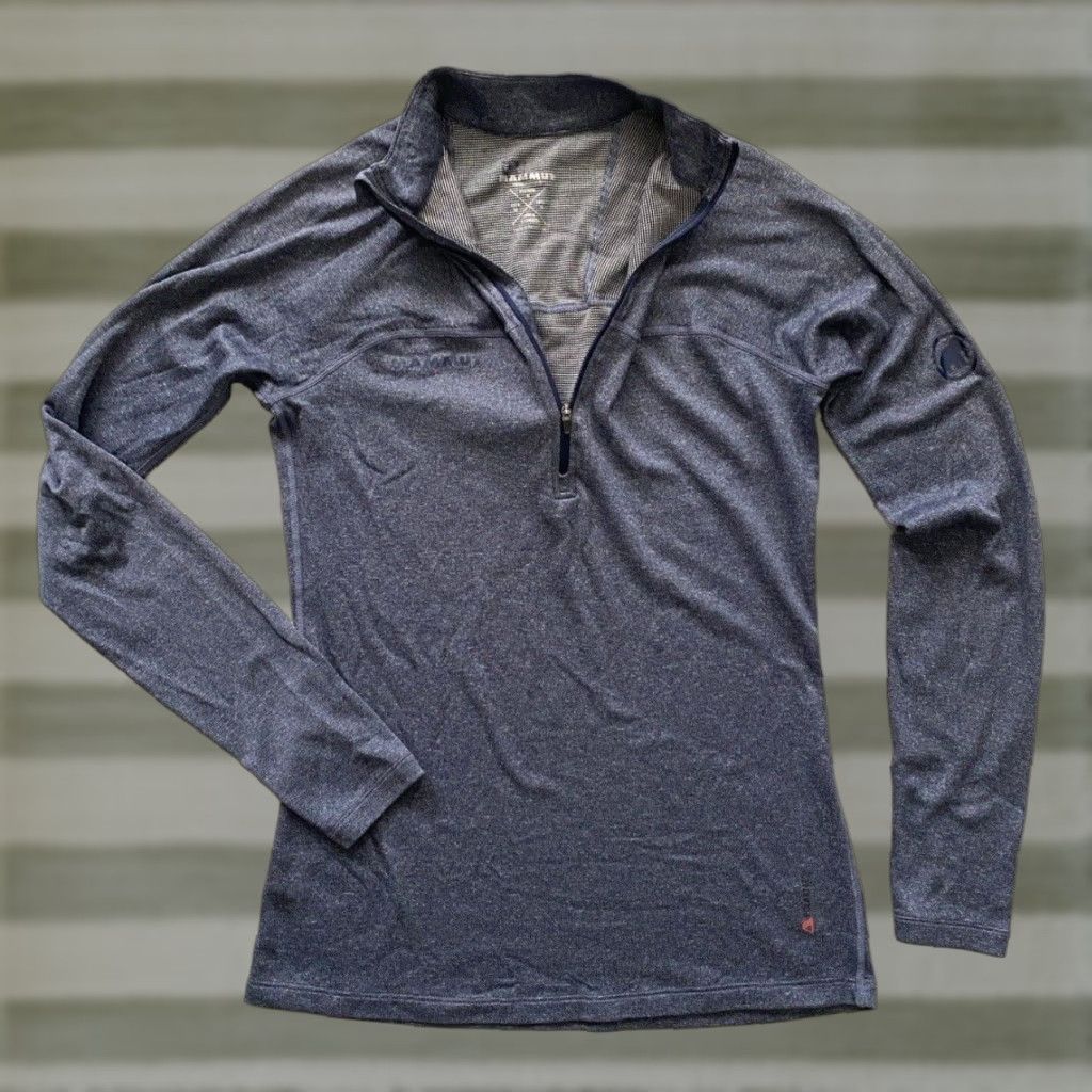 Mammut Mammut Men's T-Shirt Zip Half-Zip Long Sleeve Polartec Mid-layer Activewear Sz S Blue Logo Size US S / EU 44-46 / 1 - 1 Thumbnail