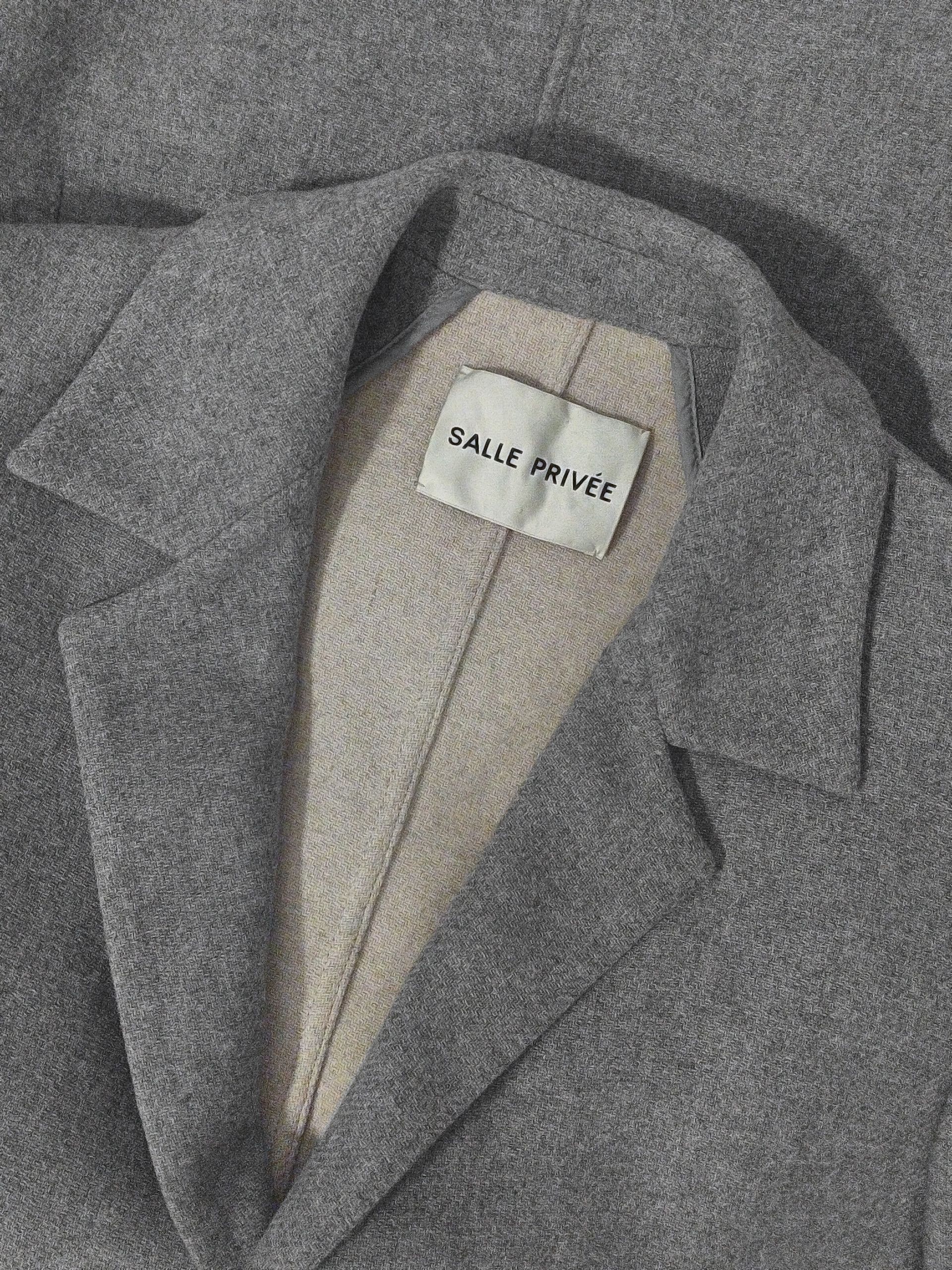 SALLE PRIVEE Salle Privée Tailored Wool Overcoat Light Grey Size US M / EU 48-50 / 2 - 8 Thumbnail