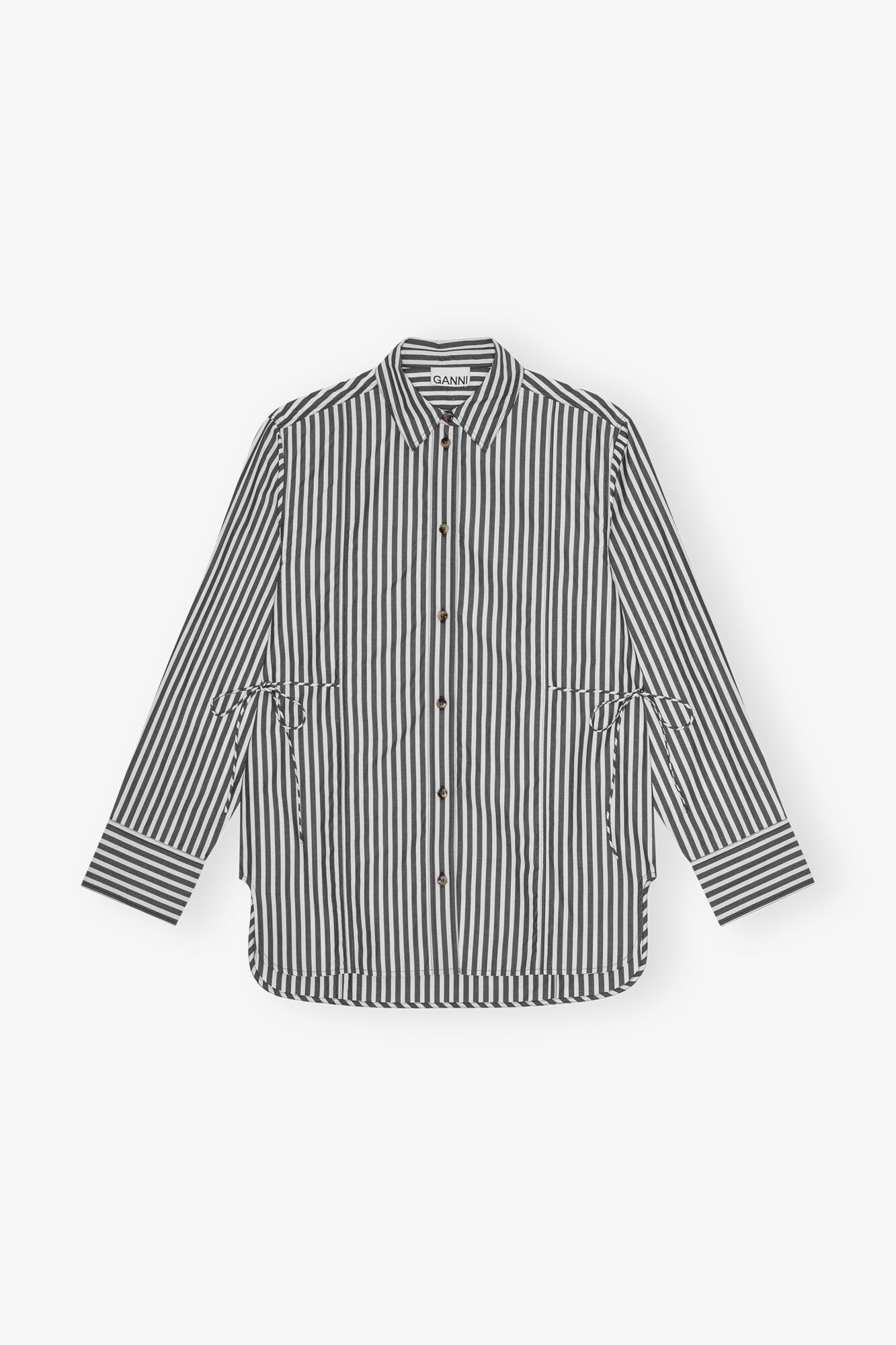 o1s22i1n0525 Oversized Striped Shirt in Black/White
