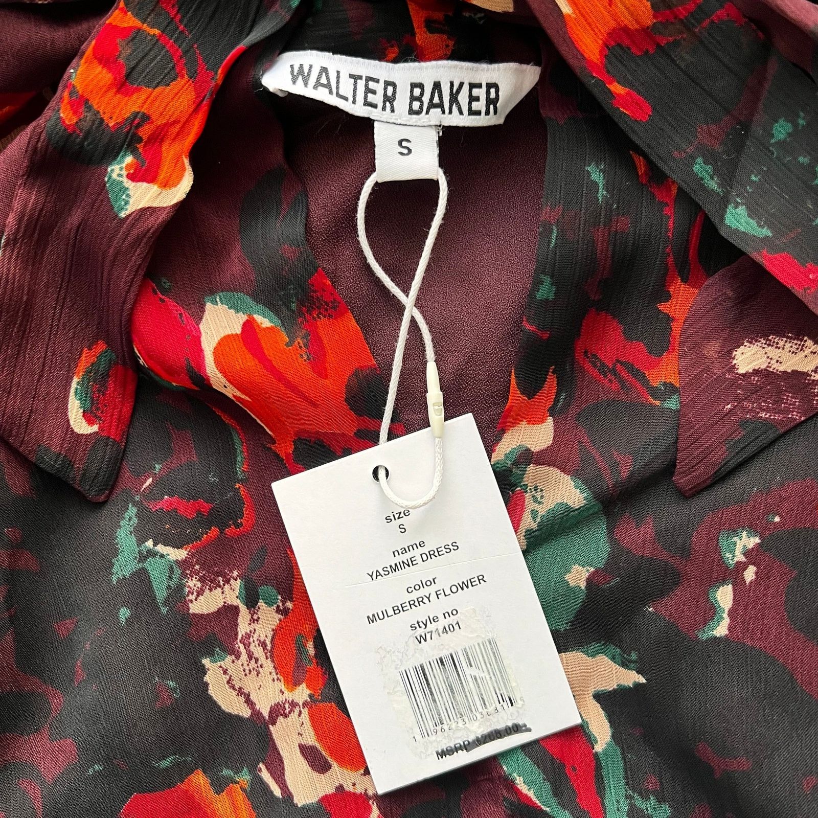 Other Walter Baker Burgandy Floral Print Mini Dress, S Size S / US 4 / IT 40 - 4 Thumbnail