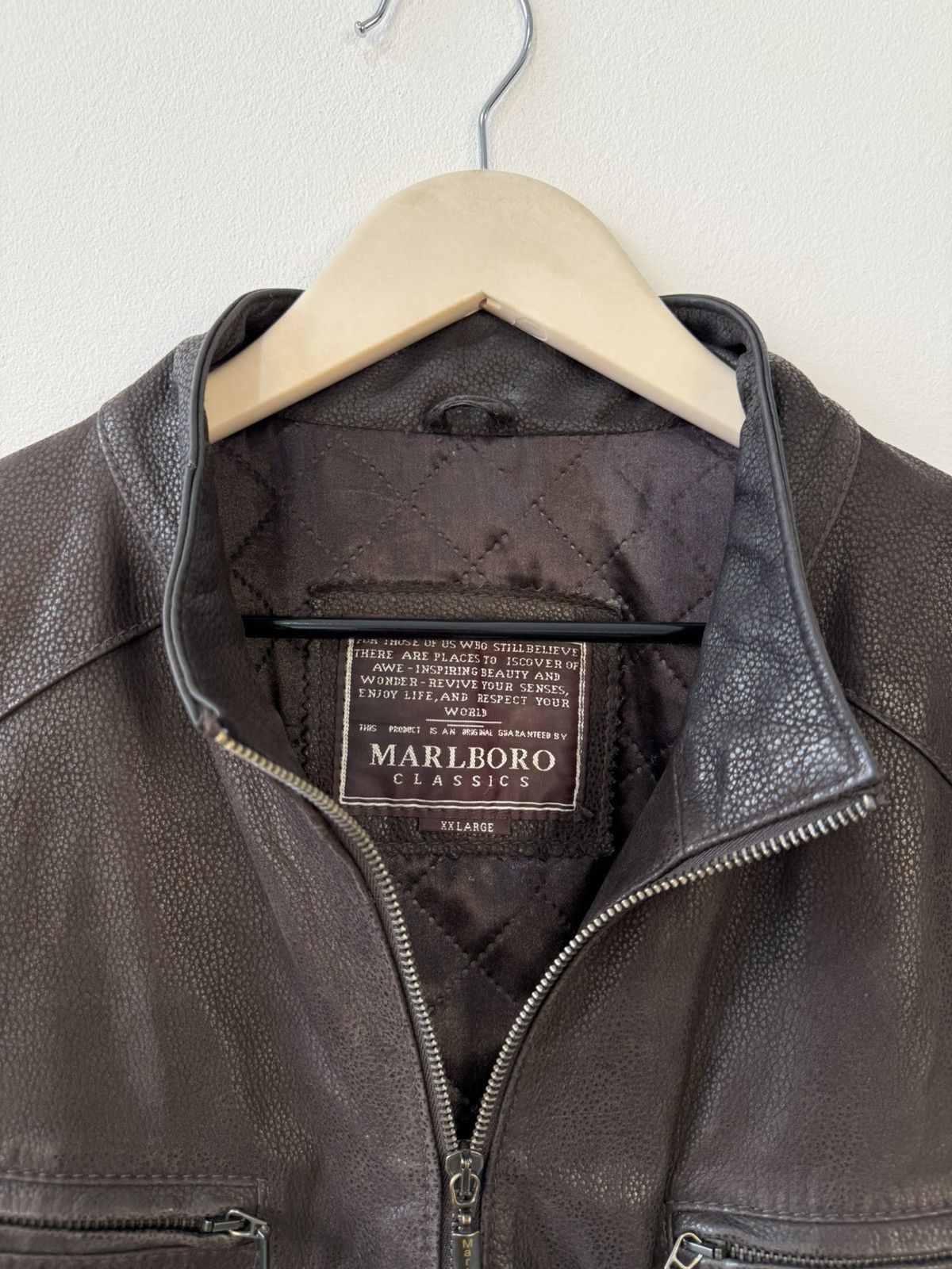 Marlboro Classics Malboro Classics Vintage 90s Brown Leather Jacket Size US XXL / EU 58 / 5 - 11 Thumbnail