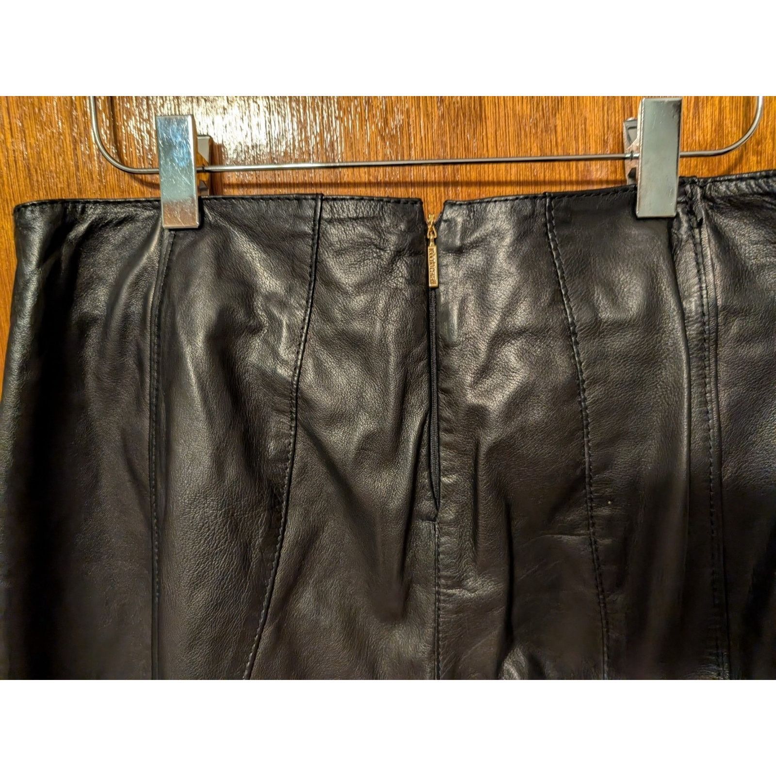 Roberto Cavalli Roberto Cavalli Black Leather Pants Italy Flare Zipper Small Size 28" / US 6 / IT 42 - 6 Thumbnail