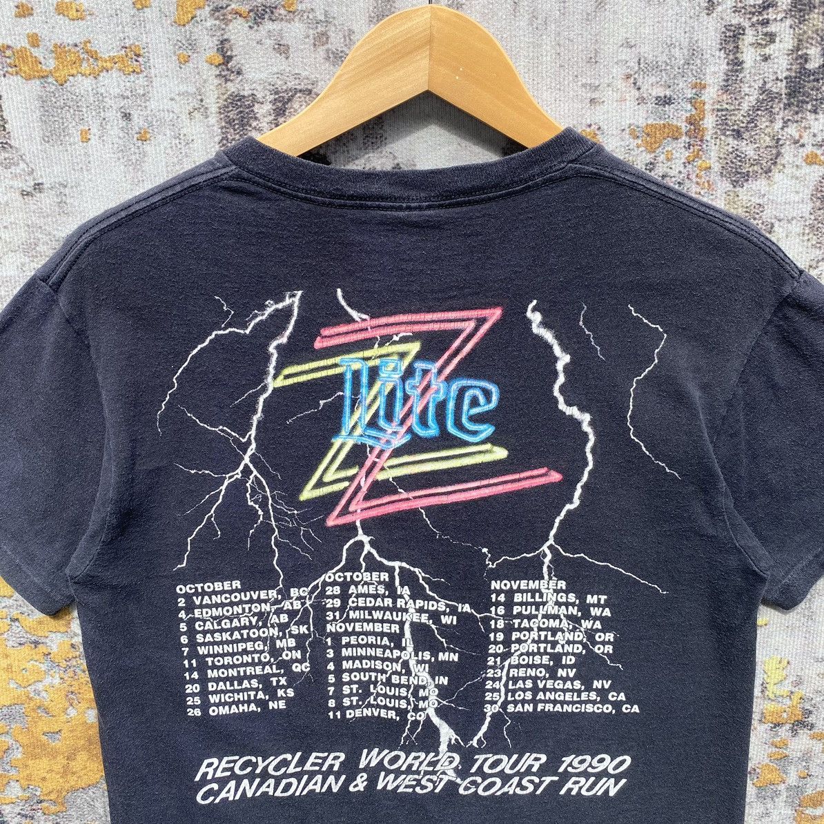 Band Tees × Vintage Vintage ZZ Top Recycler World Tour 1990 Shirt Distressed Size US S / EU 44-46 / 1 - 8 Thumbnail