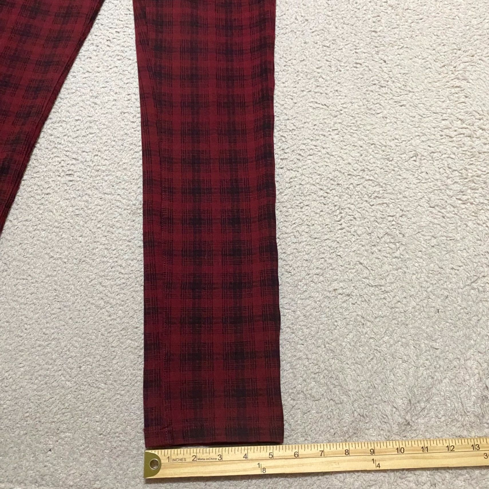 Vintage Liverpool Jeans Pants Womens size 6 Red Plaid Skinny Ankle Mid Rise Pull On Stretch Comfort Casual Size 30" / US 8 / IT 44 - 5 Thumbnail