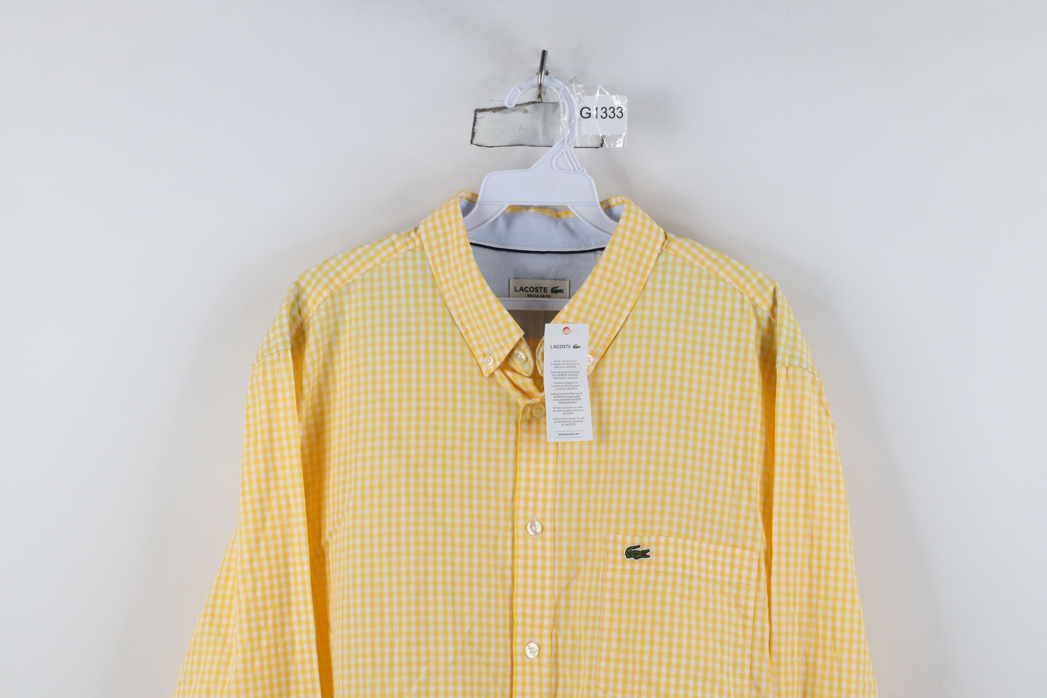 Lacoste New Lacoste Fit Croc Logo Collared Button Down Shirt Plaid Size US XL / EU 56 / 4 - 2 Thumbnail