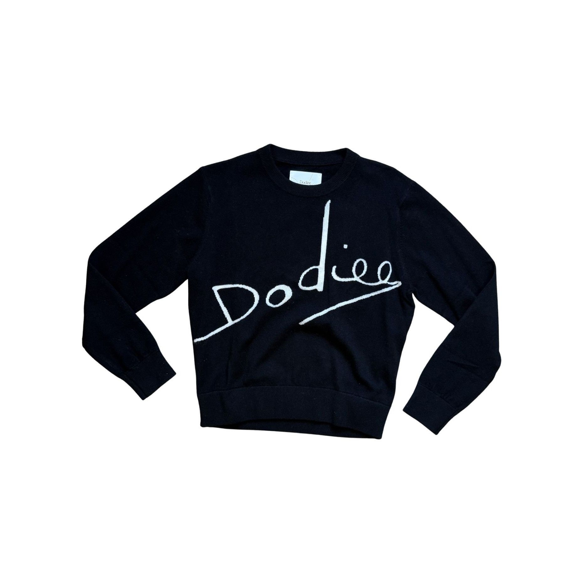 Other Dodiee Black Logo Cashmere Crew Sweater NWT $450 M Size M / US 6-8 / IT 42-44 - 1 Thumbnail