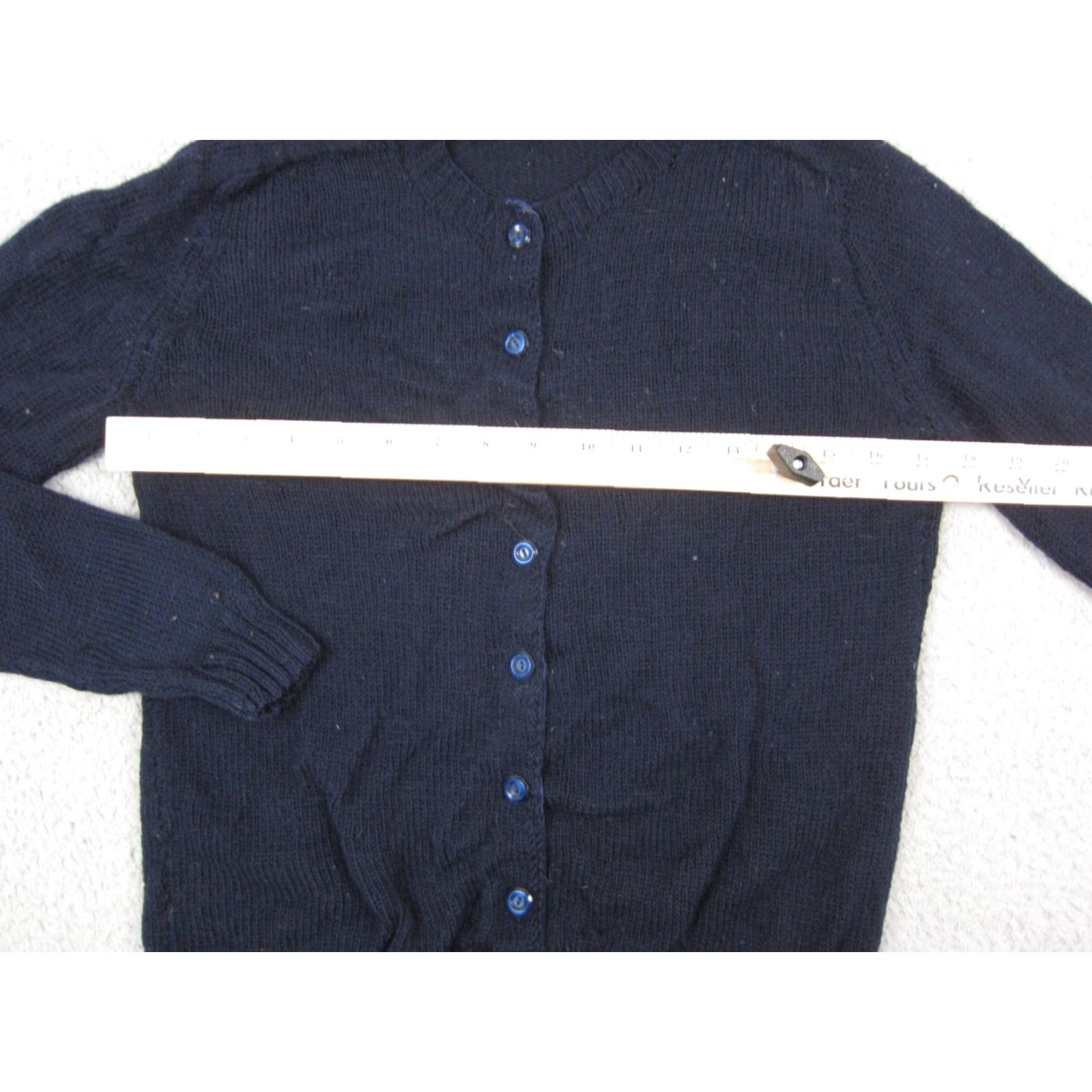 Vintage VINTAGE Cardigan Womens M Blue Sweater Button Front Knit 60s 70s Size M / US 6-8 / IT 42-44 - 5 Thumbnail