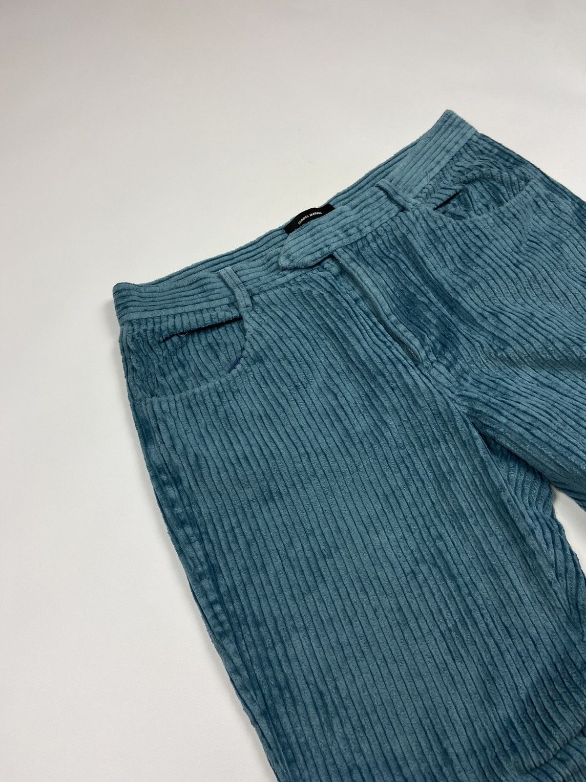 Designer × Isabel Marant Isabel Marant Trousers Turquoise Womens Velvet Striped Pants Size 27" / US 4 / IT 40 - 5 Thumbnail