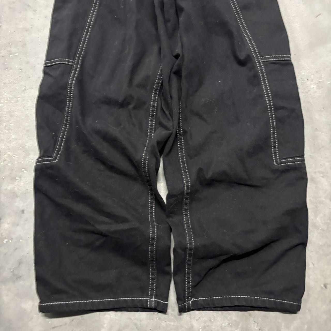 Japanese Brand × Vintage Crazy Vintage Y2K/2000s Grunge Black Streetwear Skater Cargo Pants! Size US 27 - 6 Thumbnail