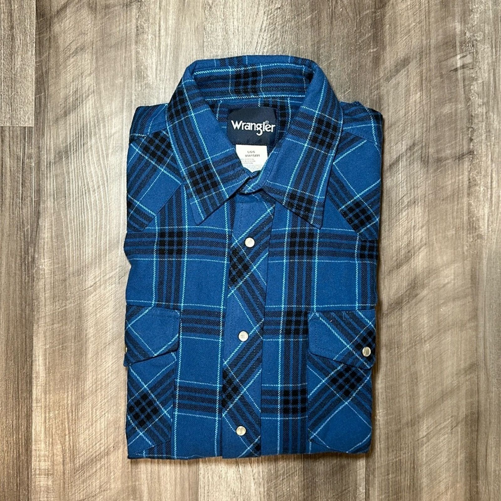 Wrangler Wrangler Western Flannel Long Sleeve Pearl Snap - Large Size US L / EU 52-54 / 3 - 1 Thumbnail