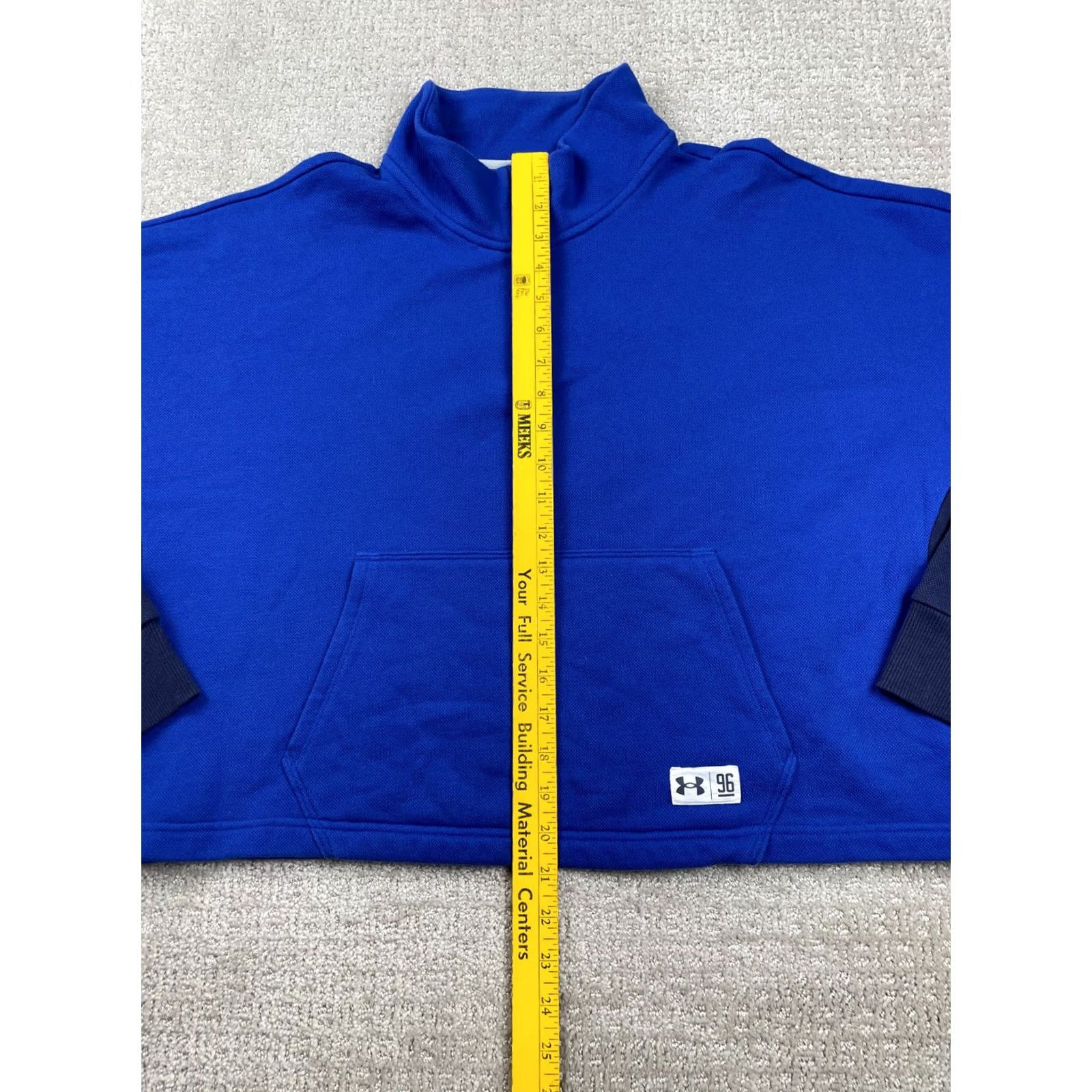 Under Armour Under Armour Sweatshirt Womens L 1/4 Zip Pullover Kangaroo Pocket Blue Long Sleeve Mock Neck Casual Activewear Winter Fall Spring Running Jogging Size L / US 10 / IT 46 - 2 Thumbnail