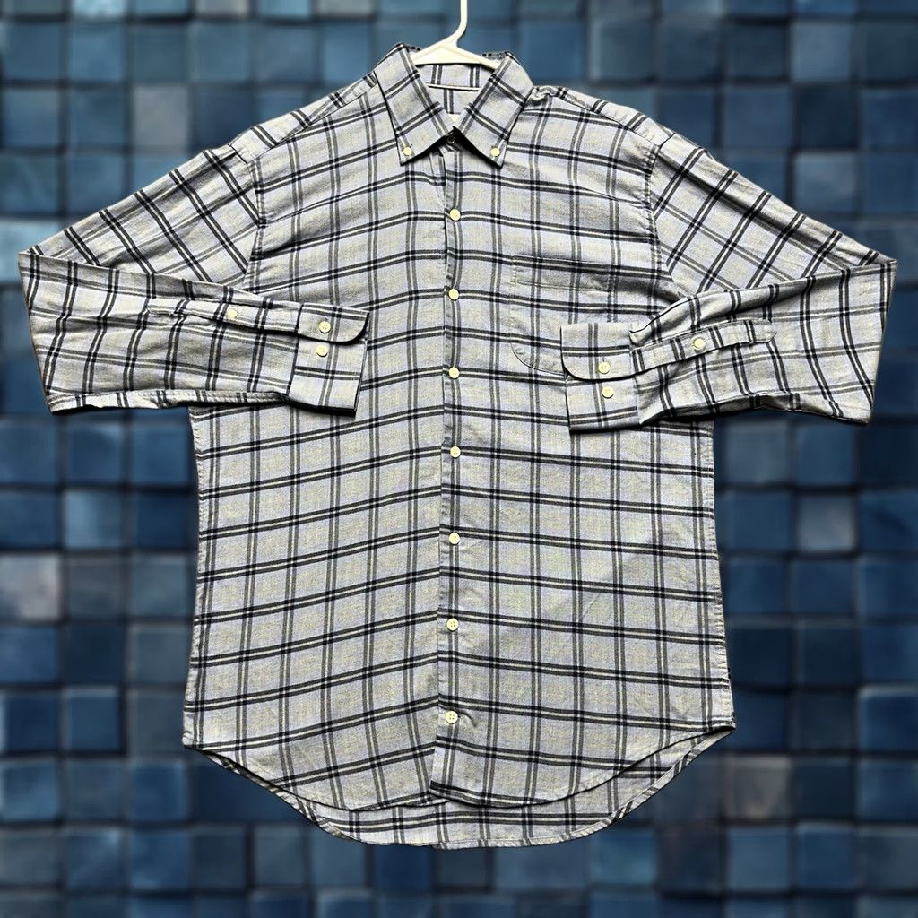Peter Millar VINTAGE Peter Millar Gus Flannel Sport Shirt Mens M Blue Plaid Long Sleeve Button Down Size US M / EU 48-50 / 2 - 1 Thumbnail