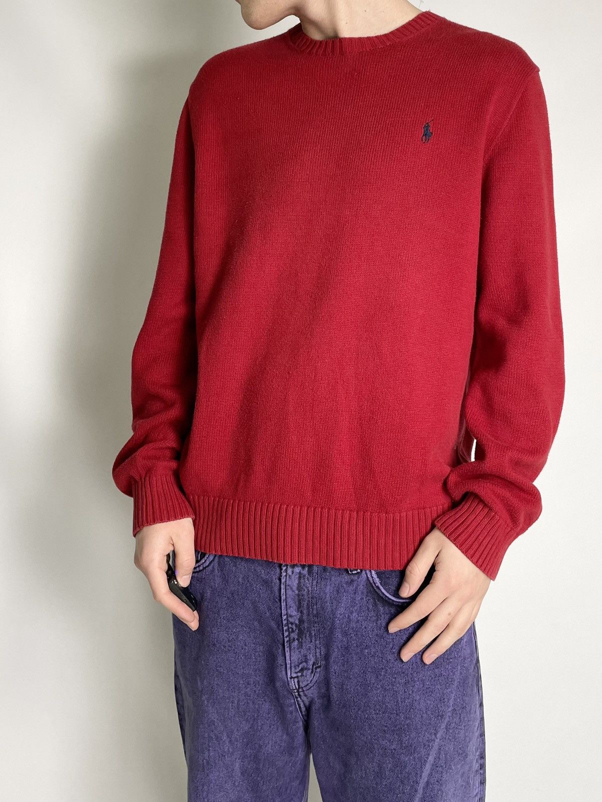 Polo Ralph Lauren Polo by Ralph Lauren ( Size M ) Vintage Red Knit Sweater Size US L / EU 52-54 / 3 - 1 Thumbnail