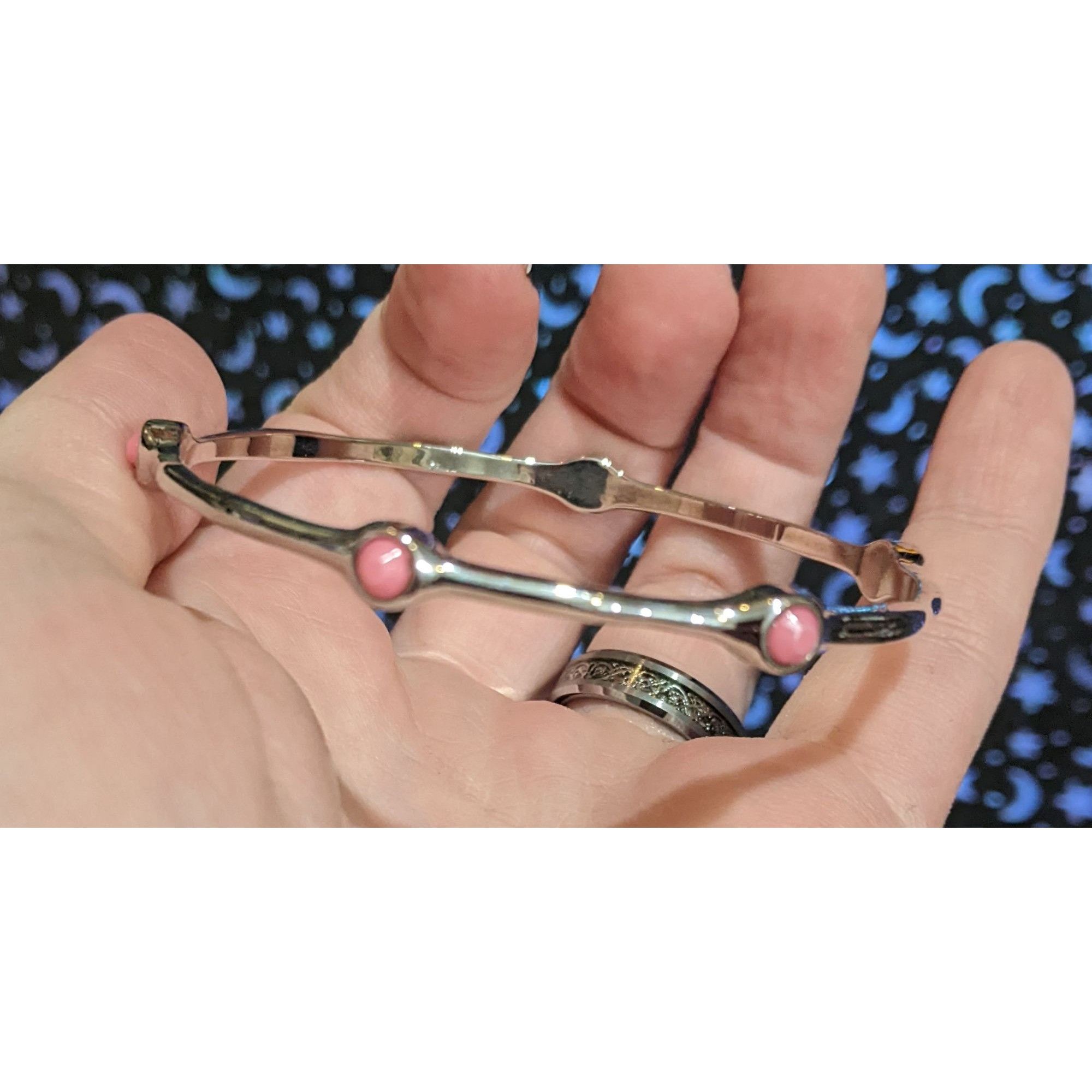 Other Minimalist Pink Stone Studded Bracelet Size ONE SIZE - 2 Thumbnail