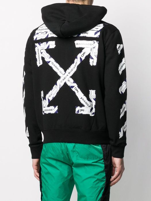 OffWhite Black Baggage Tape Arrows Zip Hoodie Grailed