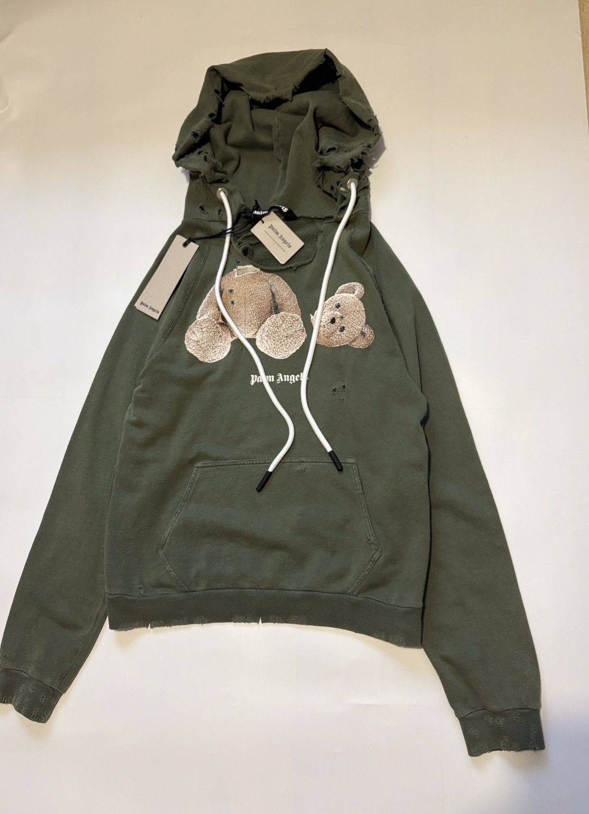 Palm Angels Palm Angels Trashed Distressed Bear Hoodie Size US M / EU 48-50 / 2 - 2 Thumbnail